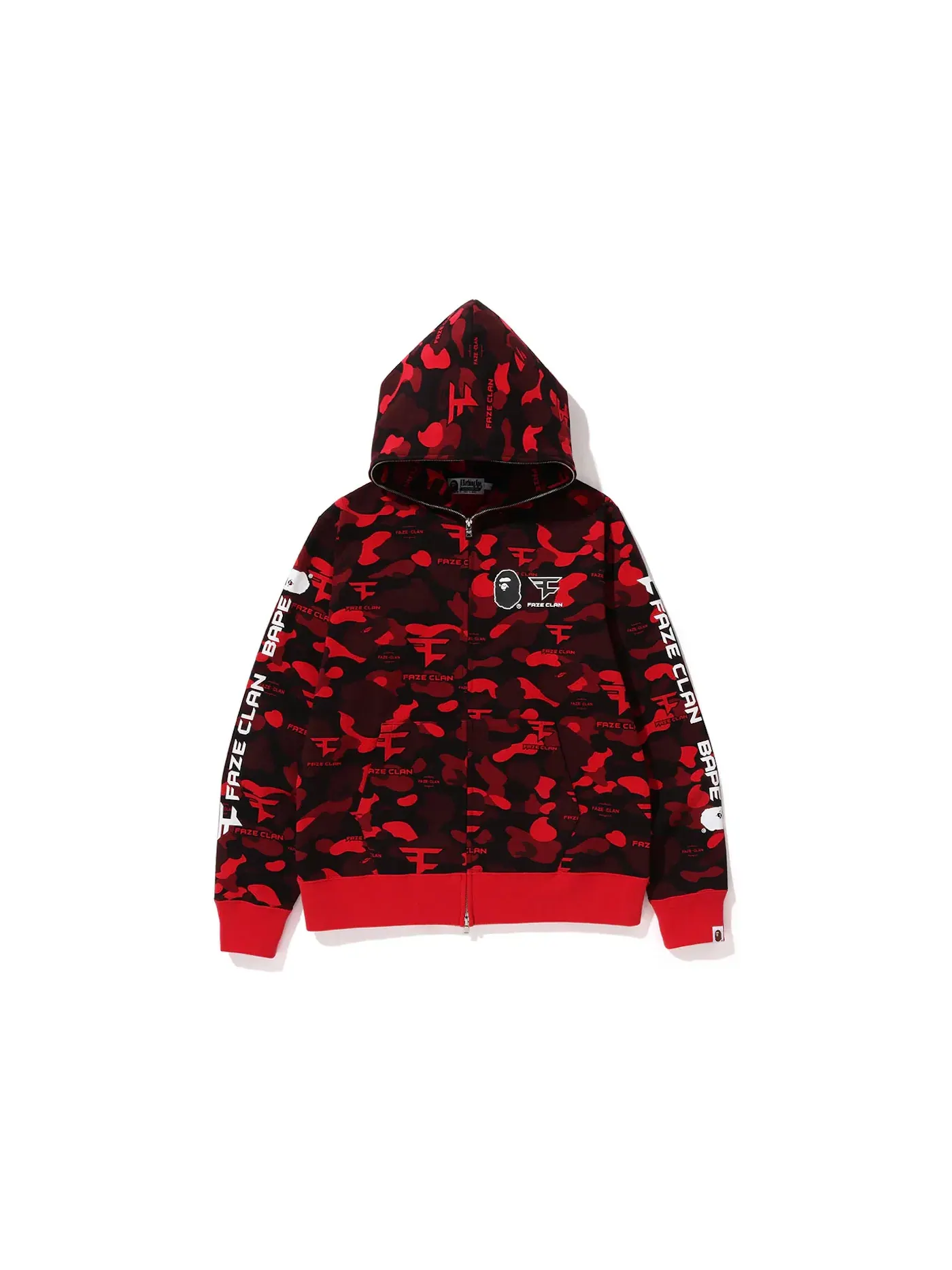 Мужская худи с принтом Full Zip Hoodie BAPE — изображение 2 из 2, красный