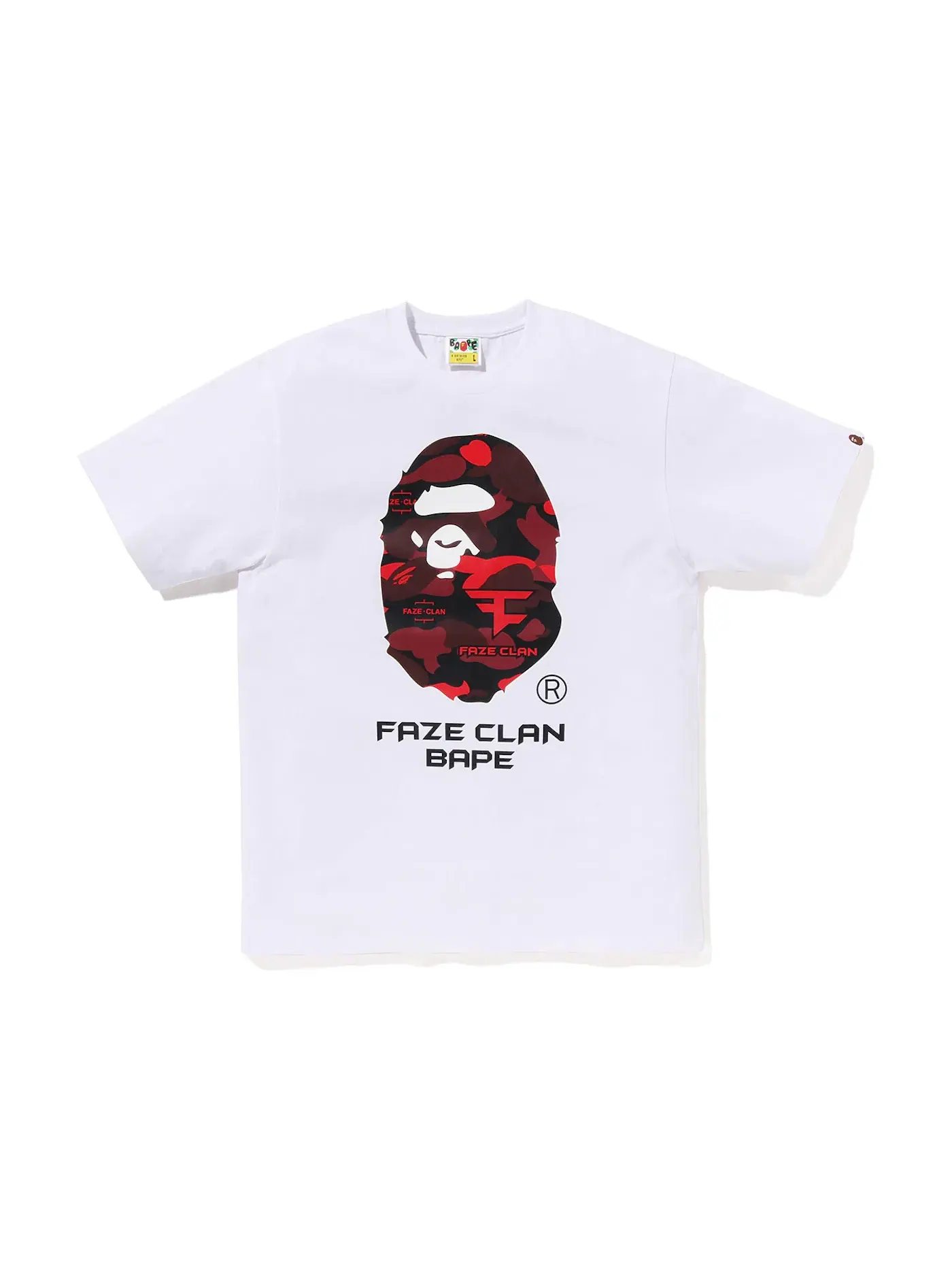Мужская футболка с принтом BAPE x Faze Clan Tee BAPE — изображение 1 из 2, белый
