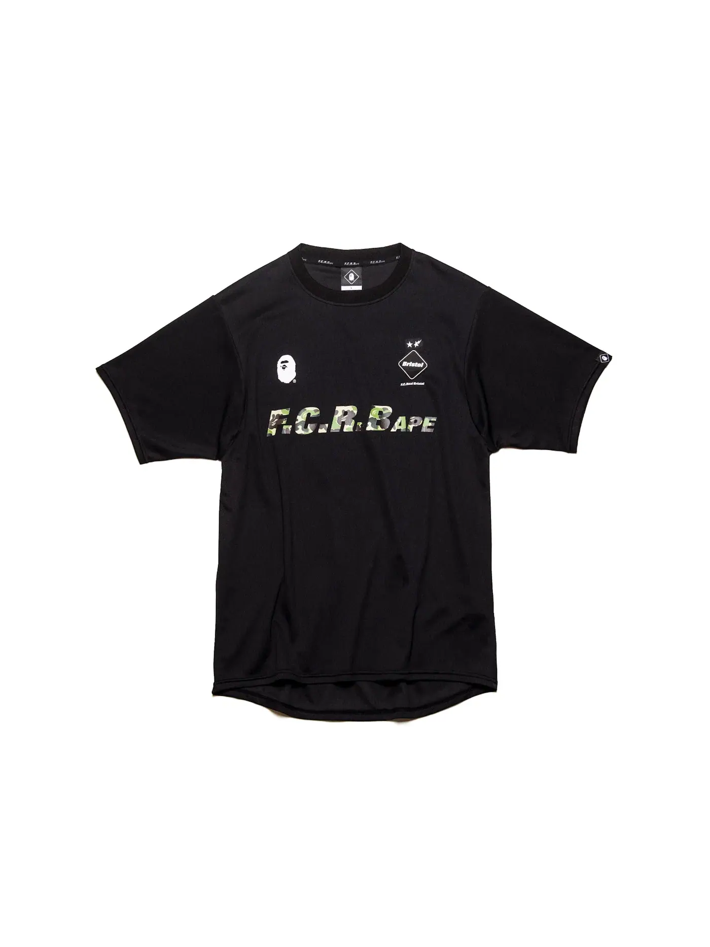 Мужская футболка с принтом BAPE x F.C.R.B. 938 Team Tee BAPE — изображение 1 из 2, черный