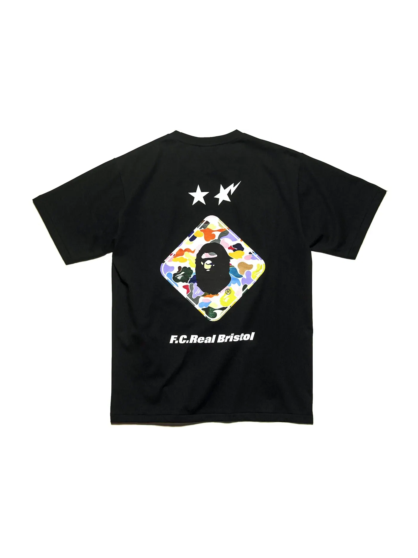 Мужская футболка с принтом BAPE x F.C.R.B. Back Emblem Tee BAPE — изображение 2 из 2, черный