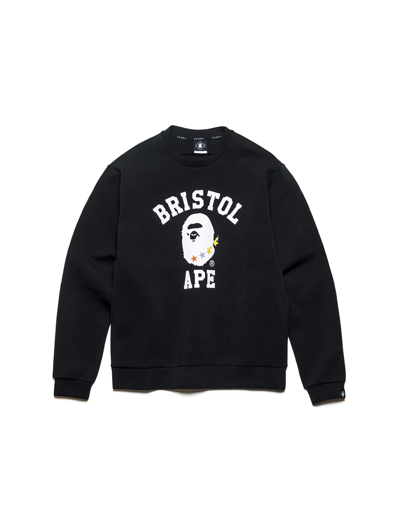 Мужской свитшот с принтом Crewneck BAPE — изображение 1 из 1, черный