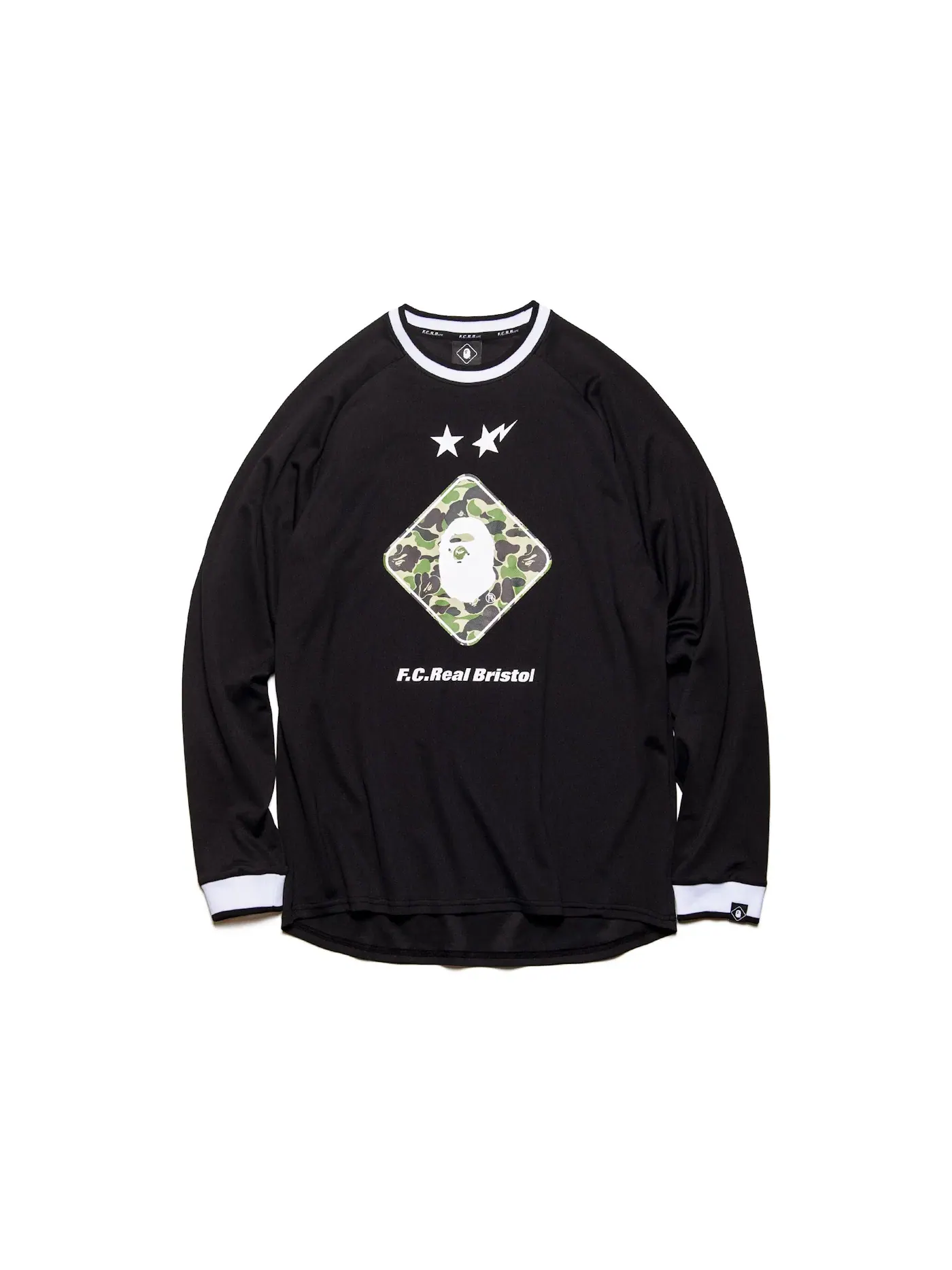 Мужская футболка с длинным рукавом BAPE x F.C.R.B. Emblem L/S Tee BAPE — изображение 1 из 1, черный