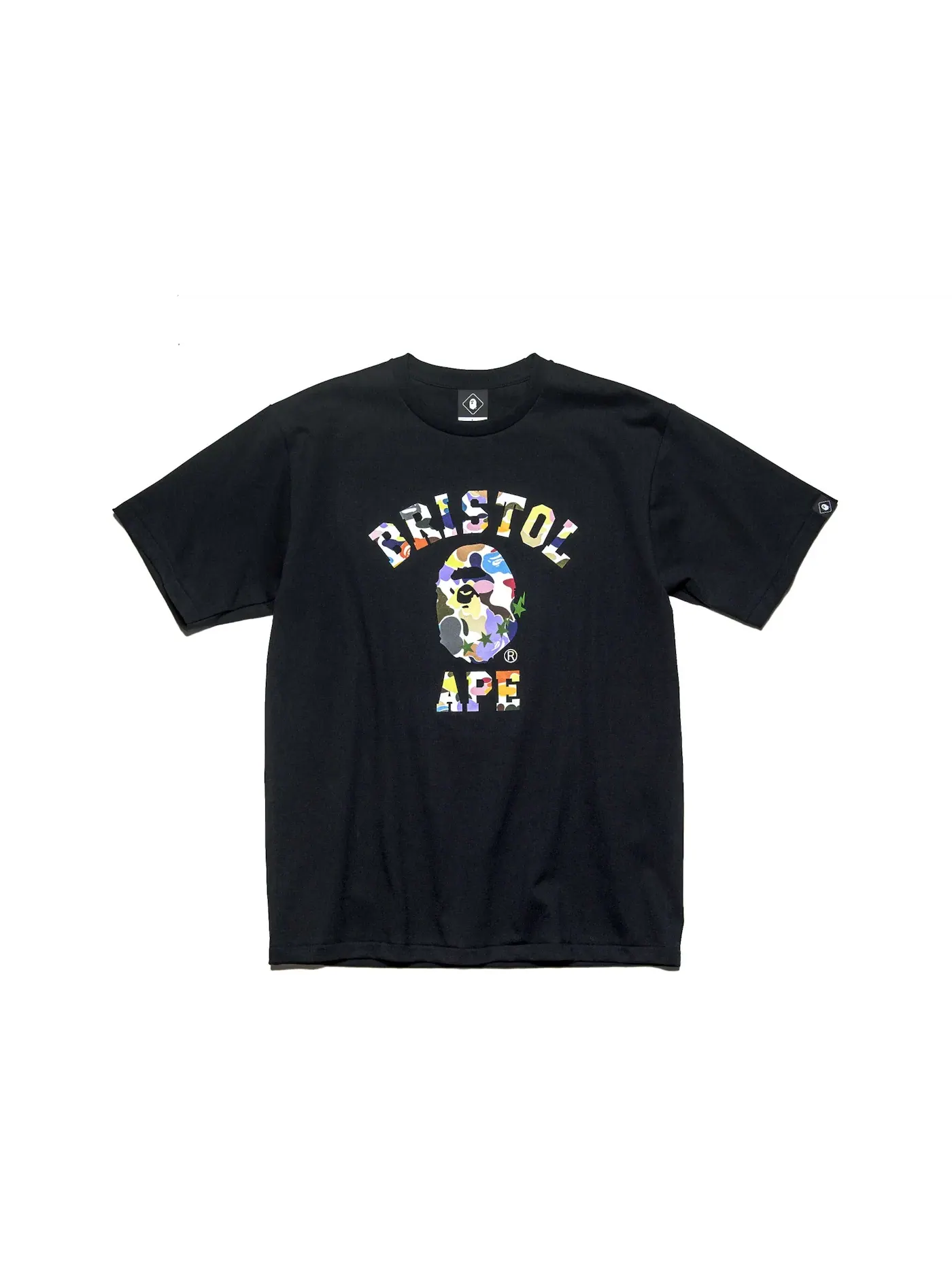 Мужская футболка с принтом BAPE x F.C.R.B. Multi Camo College Tee BAPE — изображение 1 из 1, черный