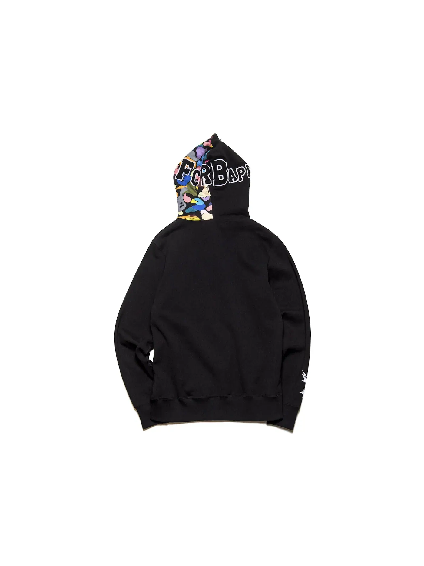 Мужская худи с принтом Shark Full Zip Hoodie BAPE — изображение 2 из 2, черный