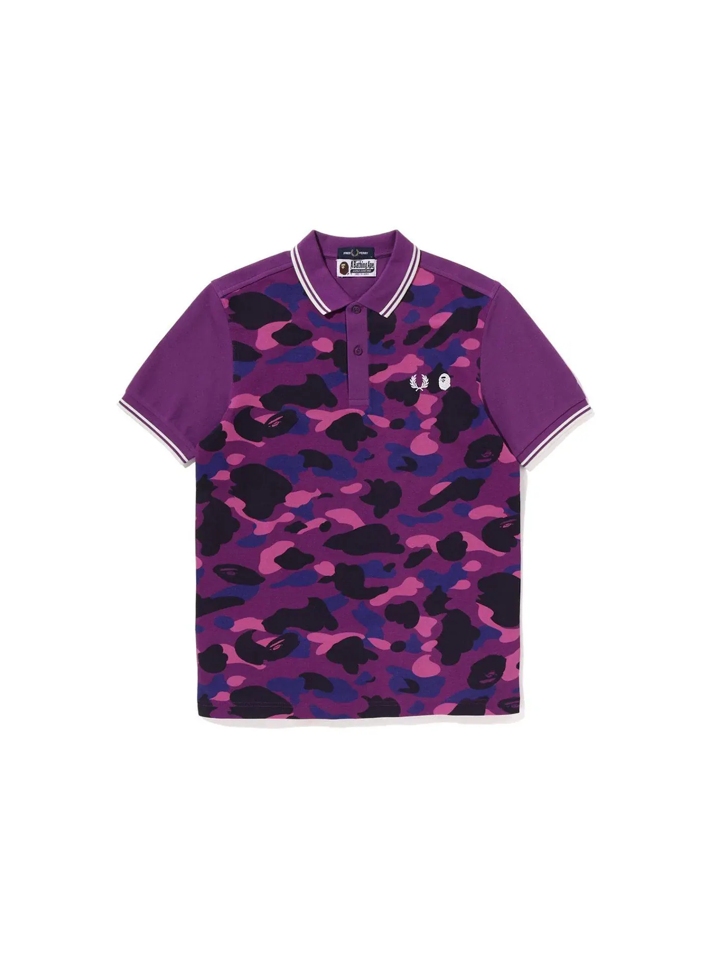 Мужское поло BAPE x Fred Perry Color Camo Polo — изображение 1 из 2, фиолетовый