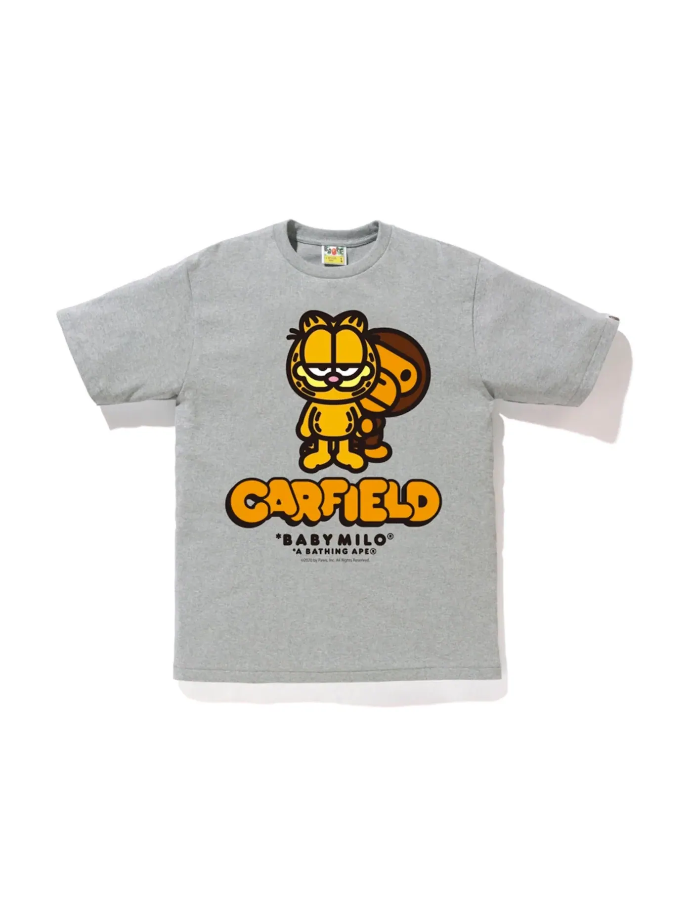 Мужская футболка с принтом BAPE x Garfield #3 Tee BAPE — изображение 1 из 2, серый
