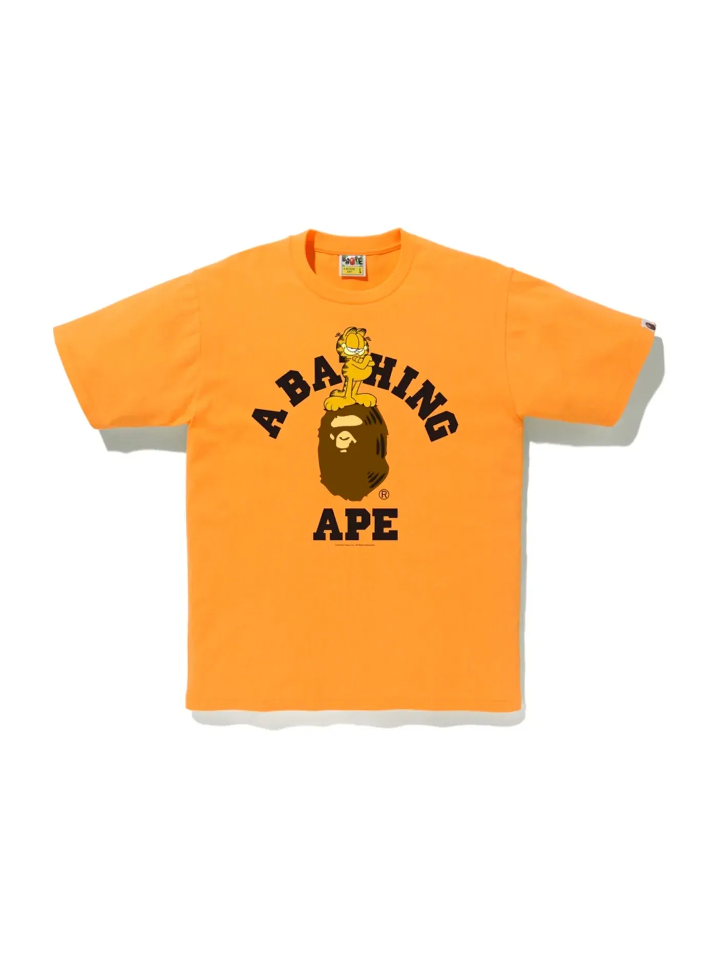 Мужская футболка с принтом BAPE x Garfield #5 Tee BAPE — изображение 1 из 2, оранжевый