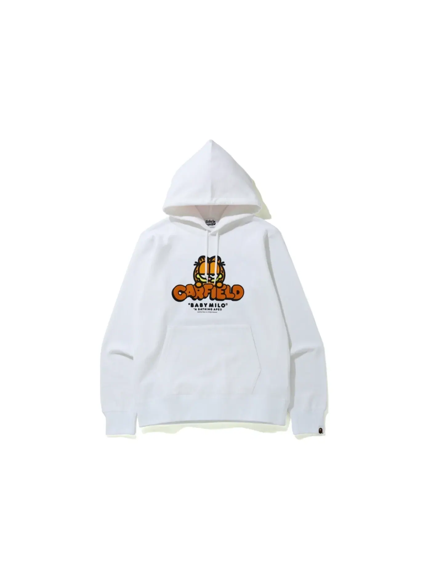 Мужской пуловер-худи с принтом BAPE x Garfield Hoodie BAPE — изображение 1 из 2, белый