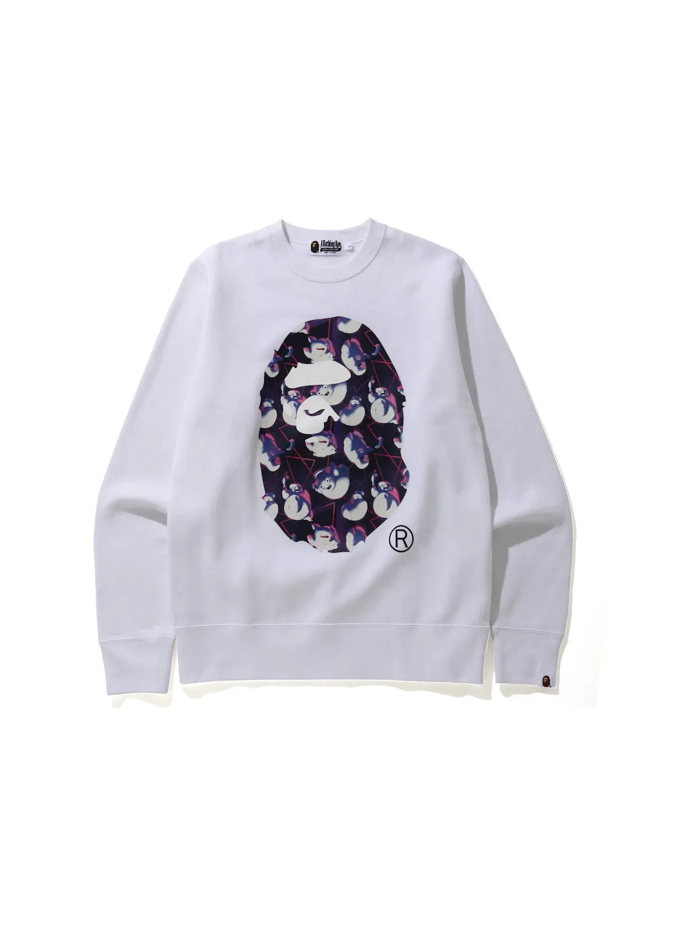 Мужской свитшот с принтом BAPE x Ghostbusters Ape Head Crewneck BAPE — изображение 1 из 2, белый