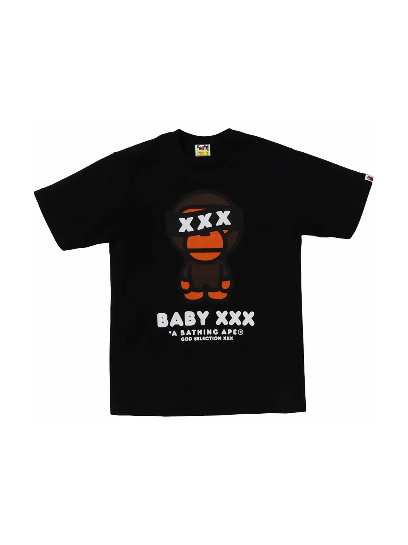Мужская футболка с принтом BAPE x God Selection XXX Baby Milo Tee BAPE — изображение 1 из 1, черный