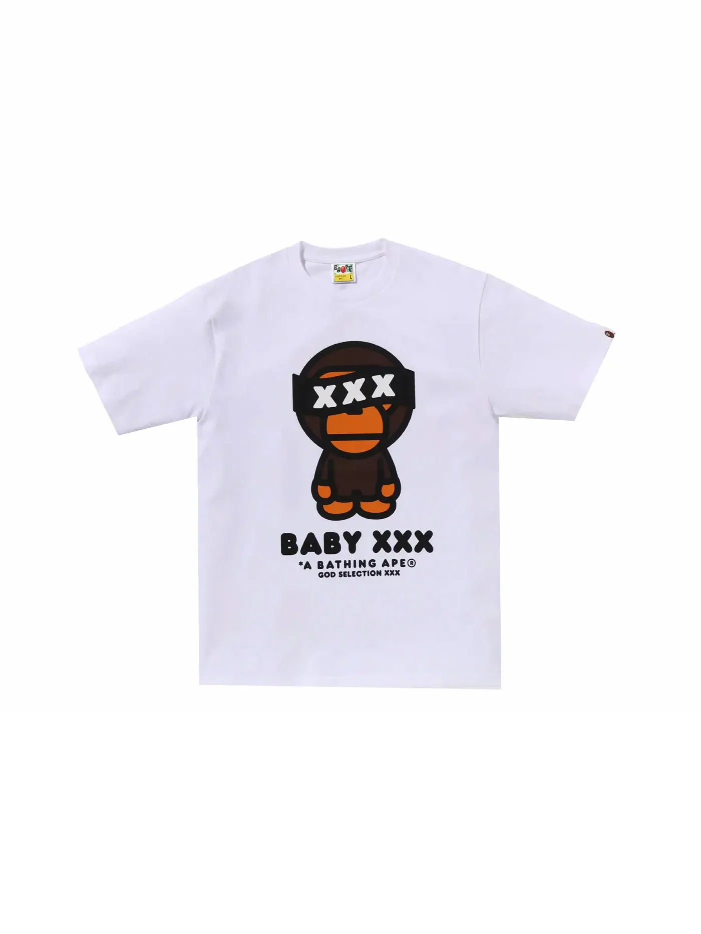 Мужская футболка с принтом BAPE x God Selection XXX Baby Milo Tee BAPE — изображение 1 из 1, белый