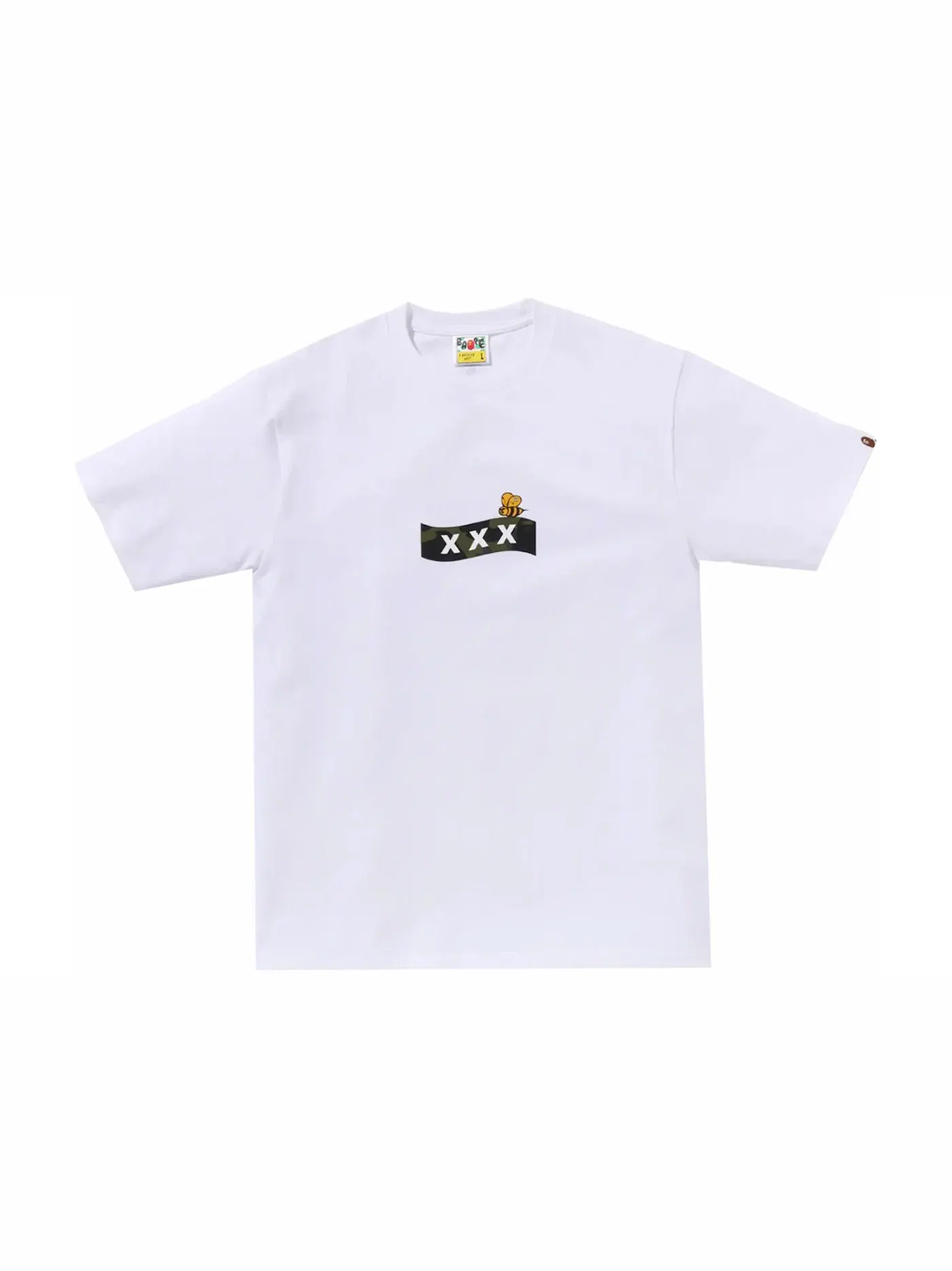 Мужская футболка с принтом BAPE x God Selection XXX Tee BAPE — изображение 1 из 1, белый