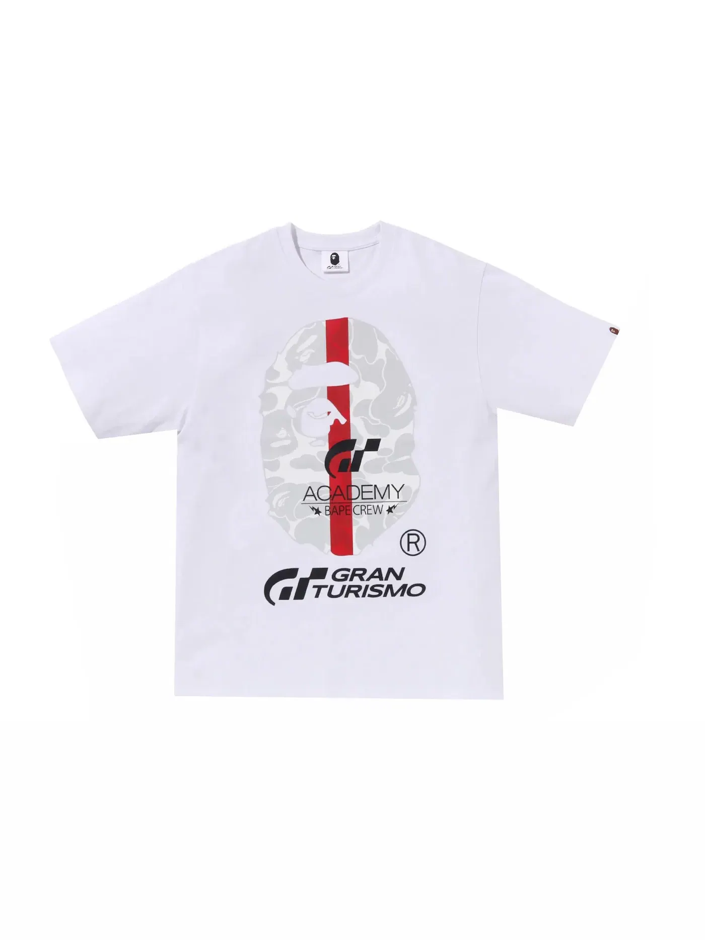 Мужская футболка с принтом BAPE x Gran Turismo Ape Head #1 Tee BAPE — изображение 1 из 2, белый