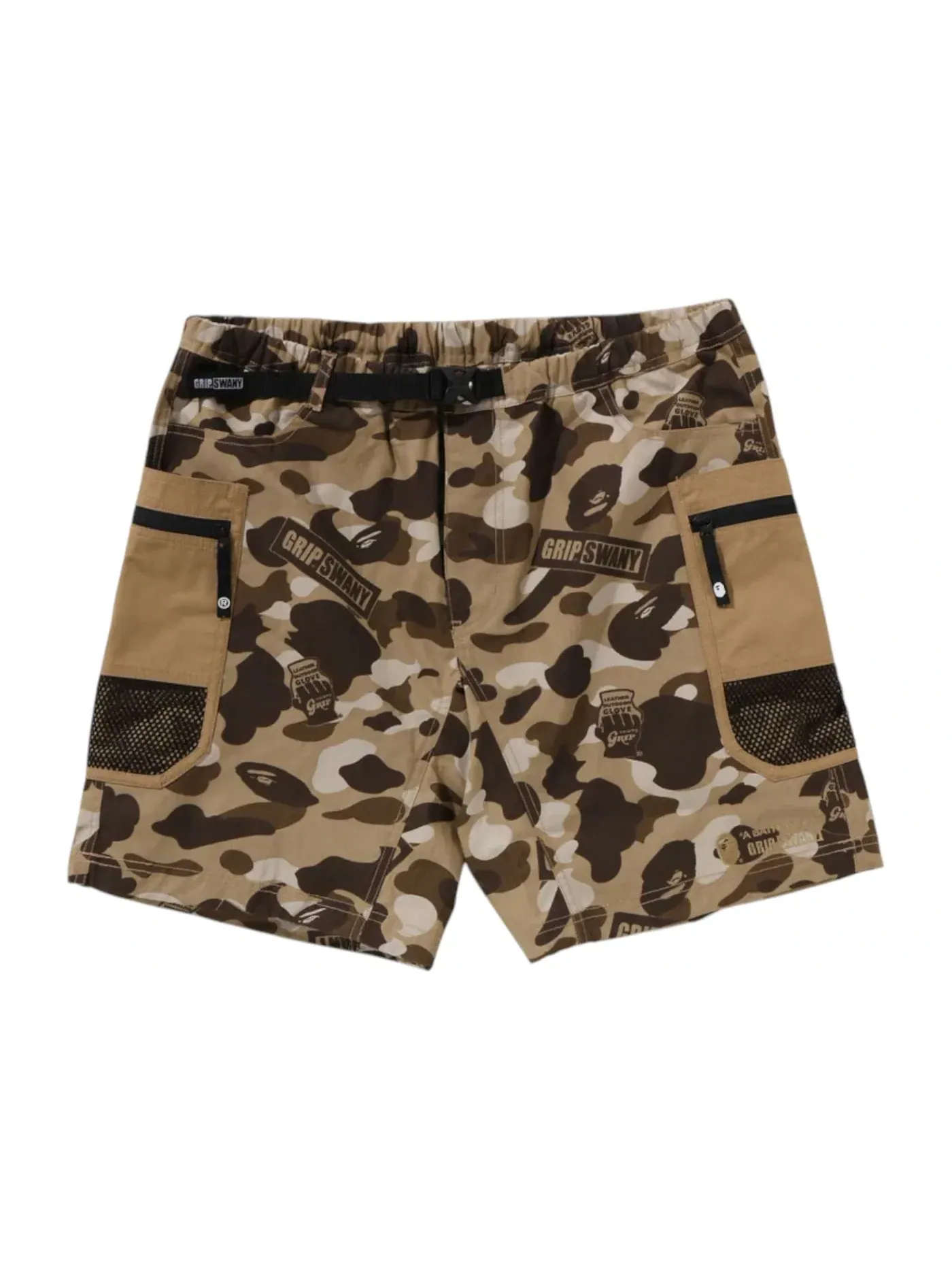 Мужские шорты с камуфляжным принтом BAPE x Grip Swany GR Camo Fireproof Gear Buggy Shorts BAPE — изображение 1 из 2, бежевый