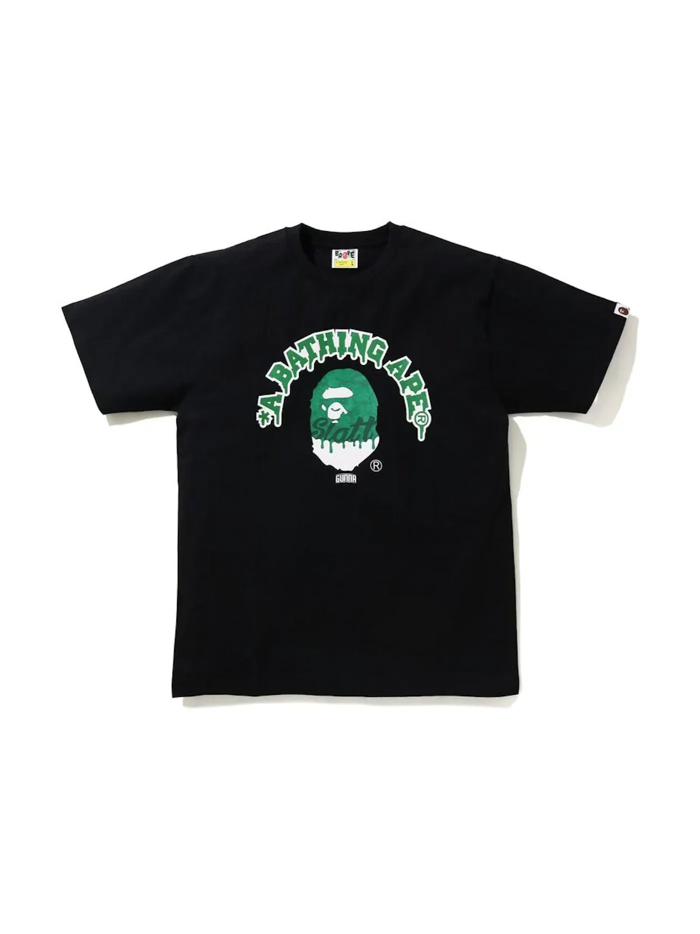 Мужская футболка с принтом Tee BAPE — изображение 1 из 2, черный/зеленый
