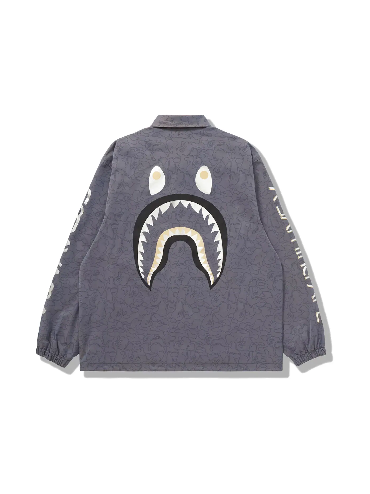 Мужская куртка с принтом BAPE x Hajime Sorayama Shark Coach Jacket — изображение 2 из 3, серый