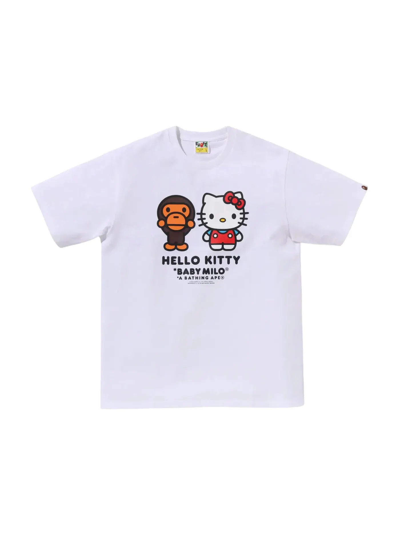 Мужская футболка с принтом BAPE x Hello Kitty Baby Milo Tee — изображение 1 из 1, белый