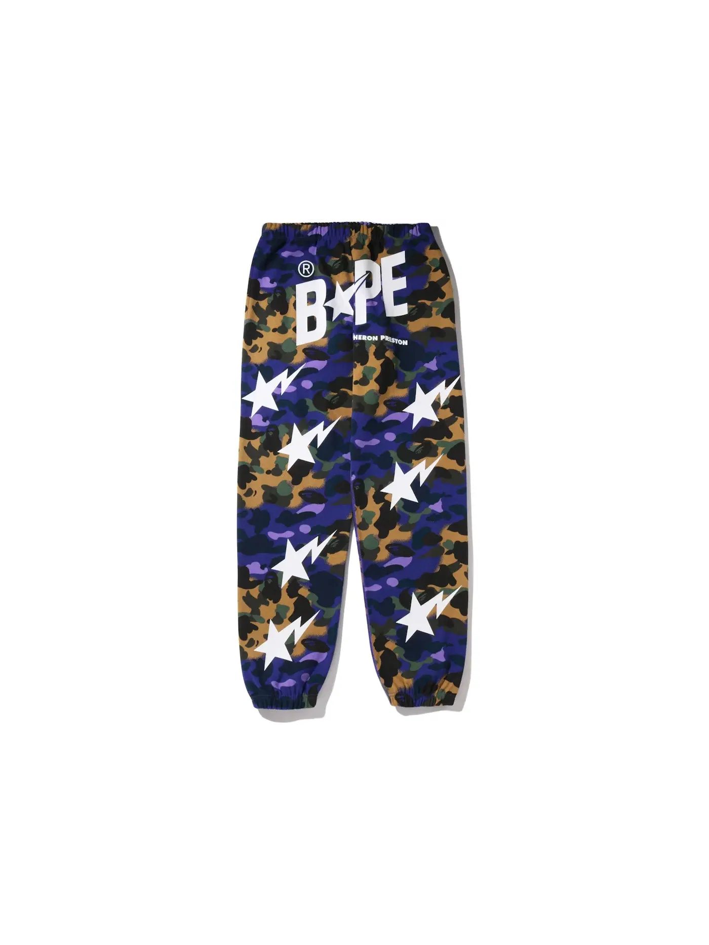 Мужские спортивные штаны с камуфляжным принтом BAPE x Heron Preston Mix 1st Camo Sweatpants BAPE — изображение 1 из 2