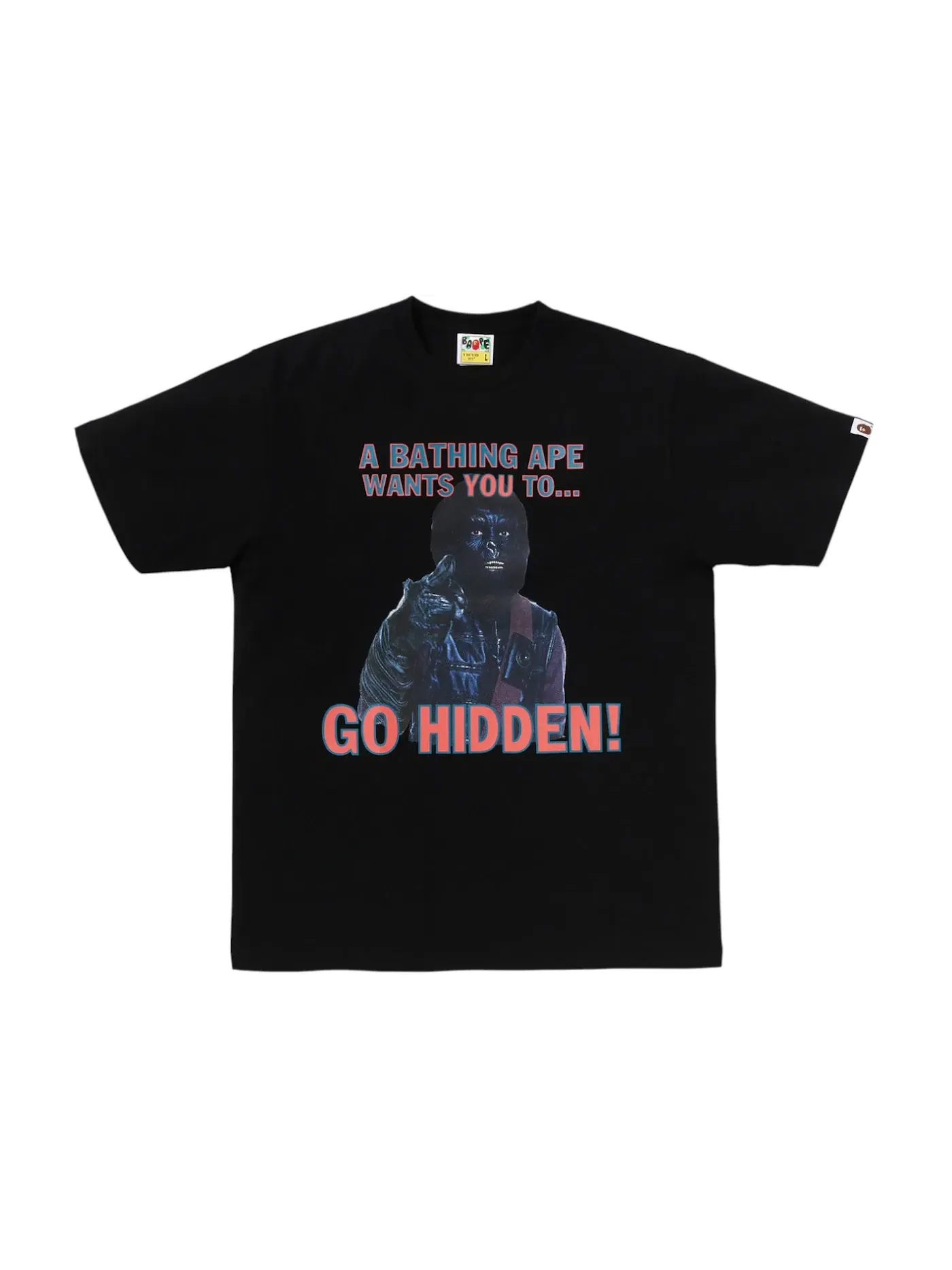 Мужская футболка с принтом BAPE x Hidden NY Go Tee BAPE — изображение 1 из 1, черный