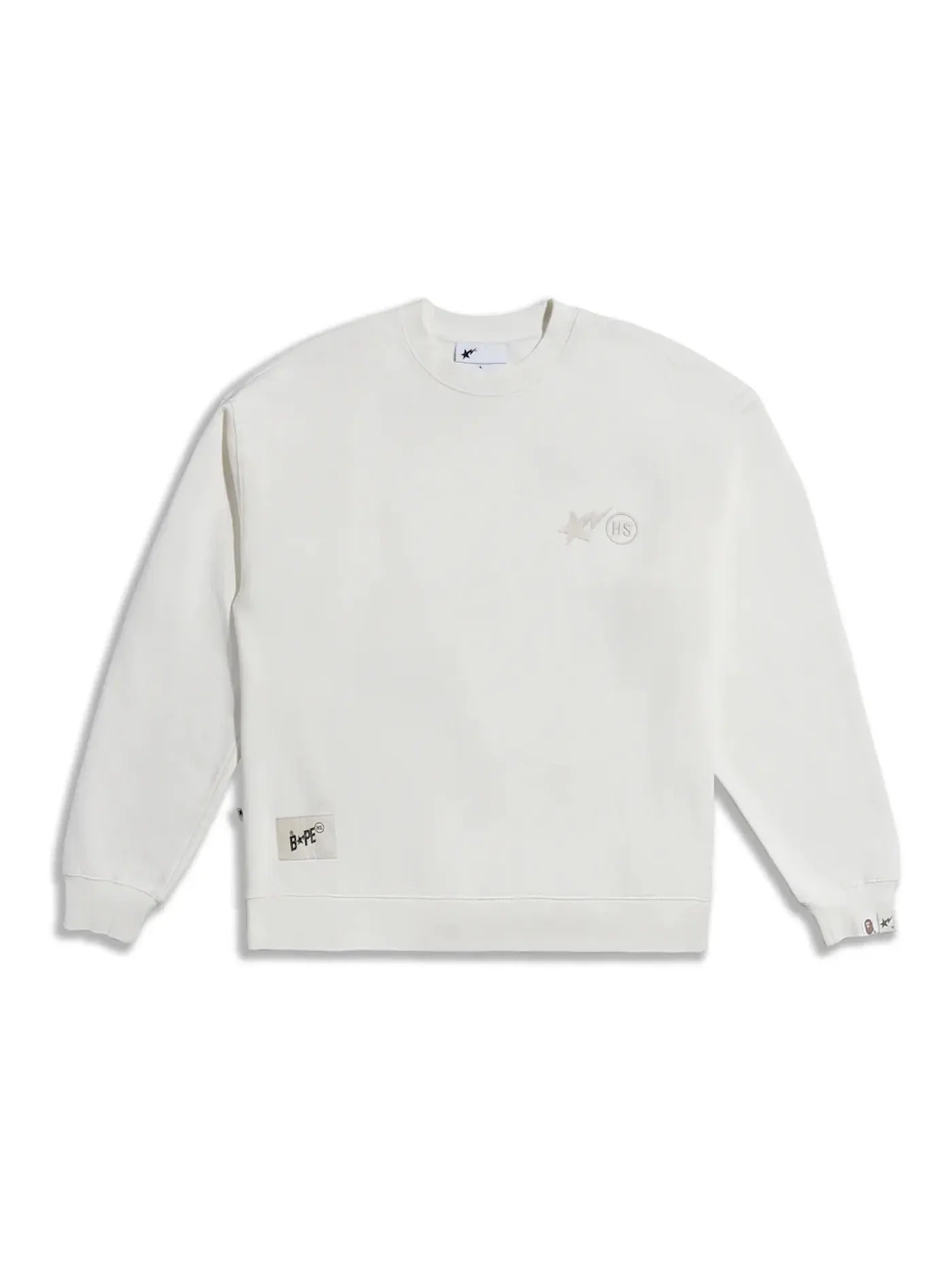 Мужской свитшот с круглым вырезом BAPE x Highsnobiety Crewneck — изображение 1 из 1, белый
