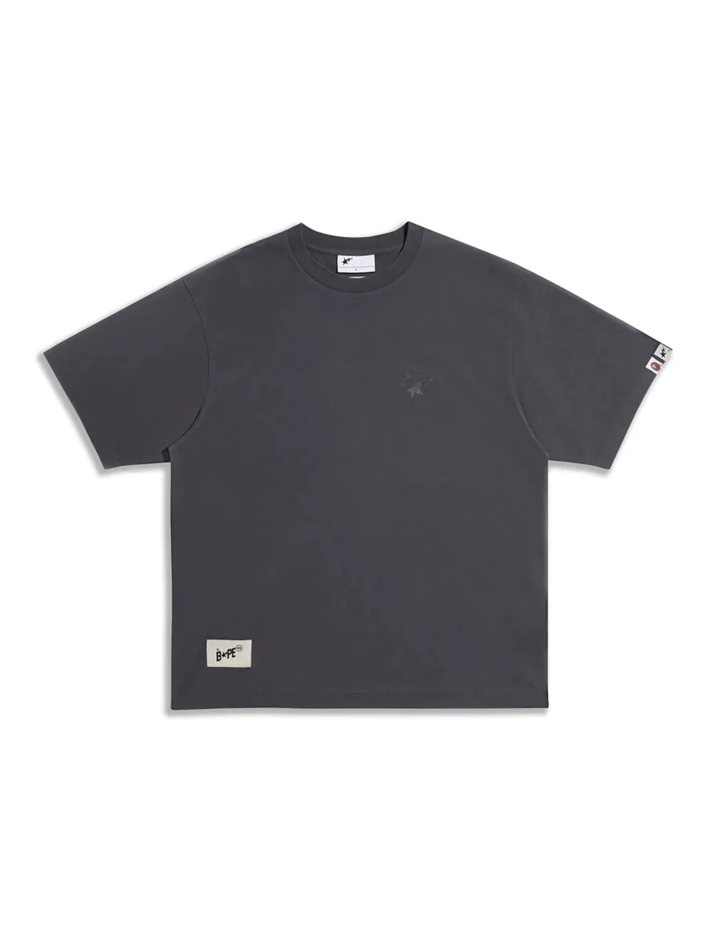 Мужская футболка с принтом Tee BAPE — изображение 1 из 2, темно-серый