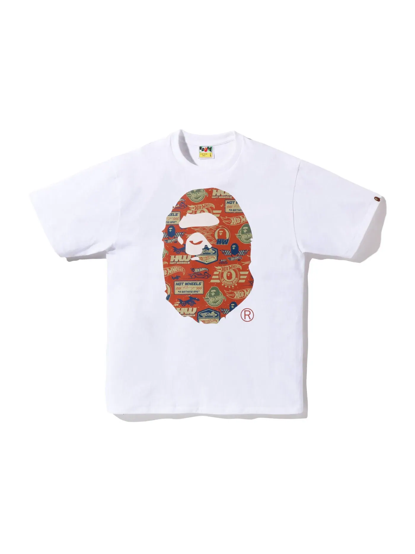 Мужская футболка с принтом BAPE x Hot Wheels Ape Head Tee BAPE — изображение 1 из 2, белый