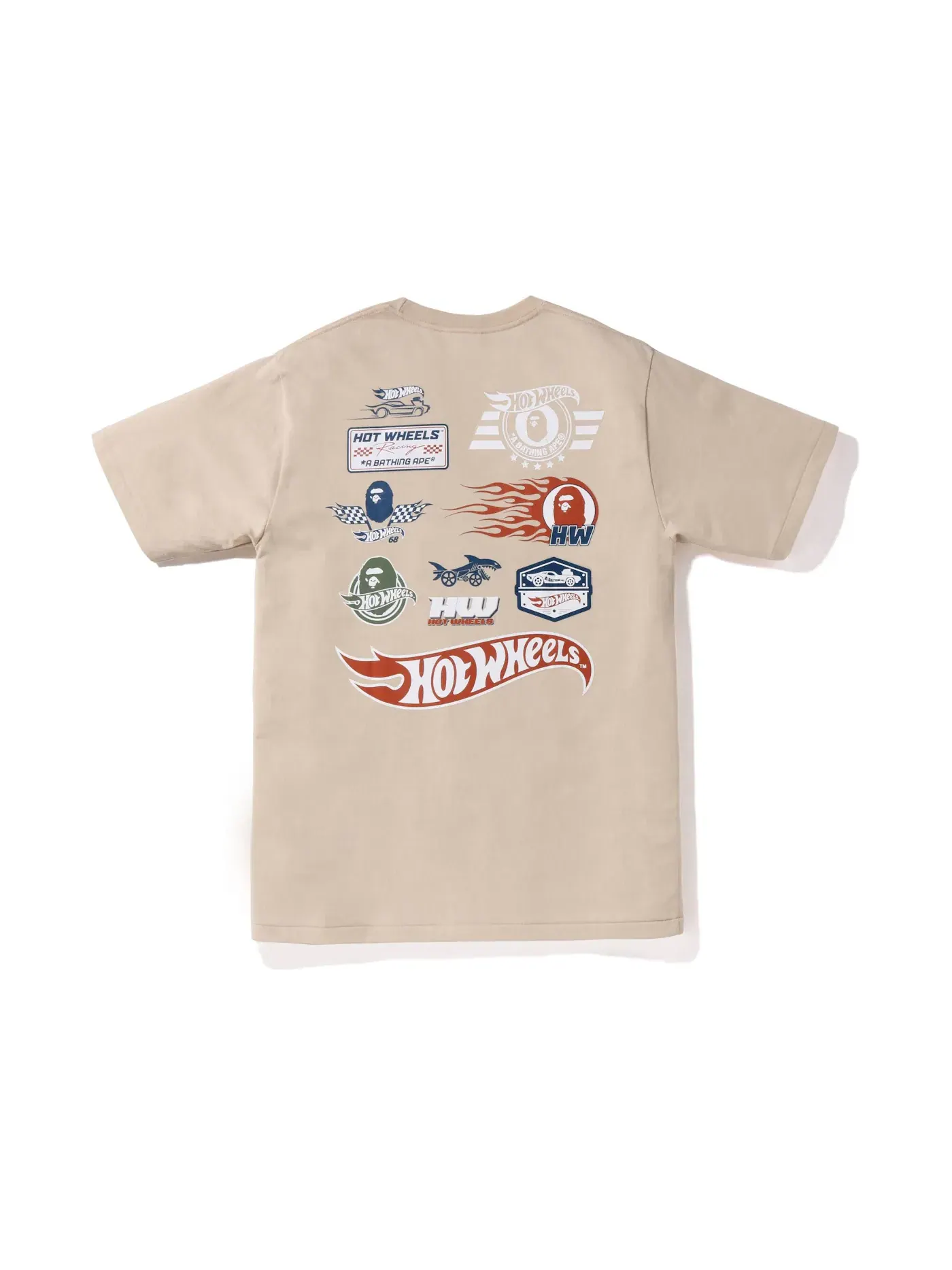 Мужская футболка с принтом BAPE x Hot Wheels Icon Tee BAPE — изображение 1 из 2, бежевый