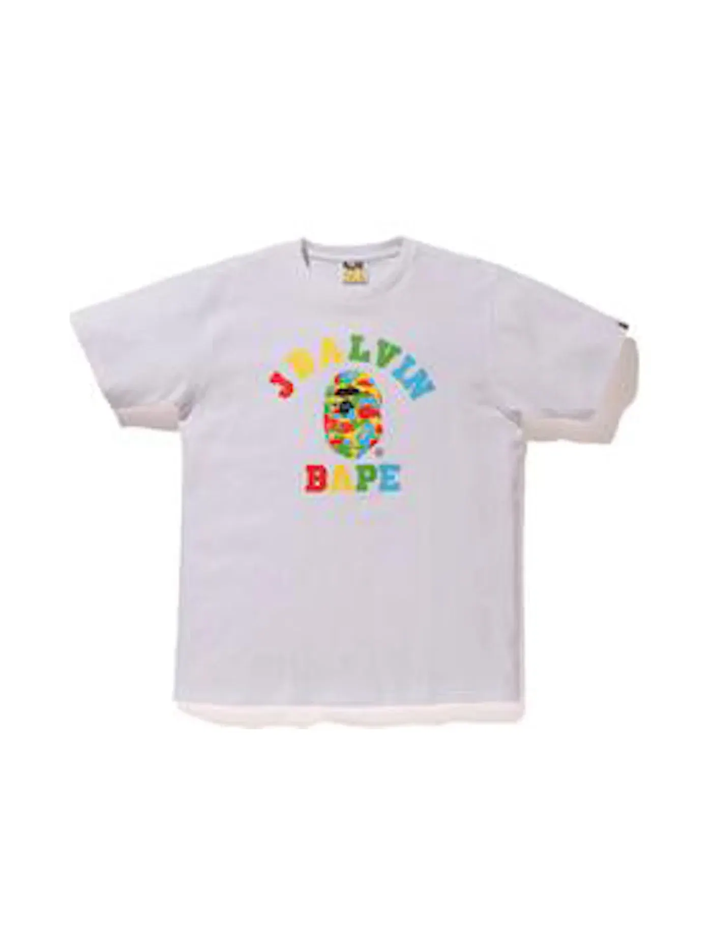 Мужская футболка с принтом BAPE x J Balvin Camo College Logo Tee — изображение 1 из 1, белый
