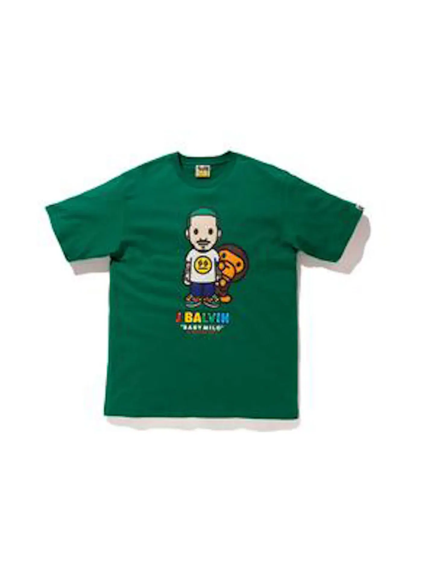 Мужская футболка с принтом BAPE x J Balvin Peeping Milo Tee — изображение 1 из 2, зеленый