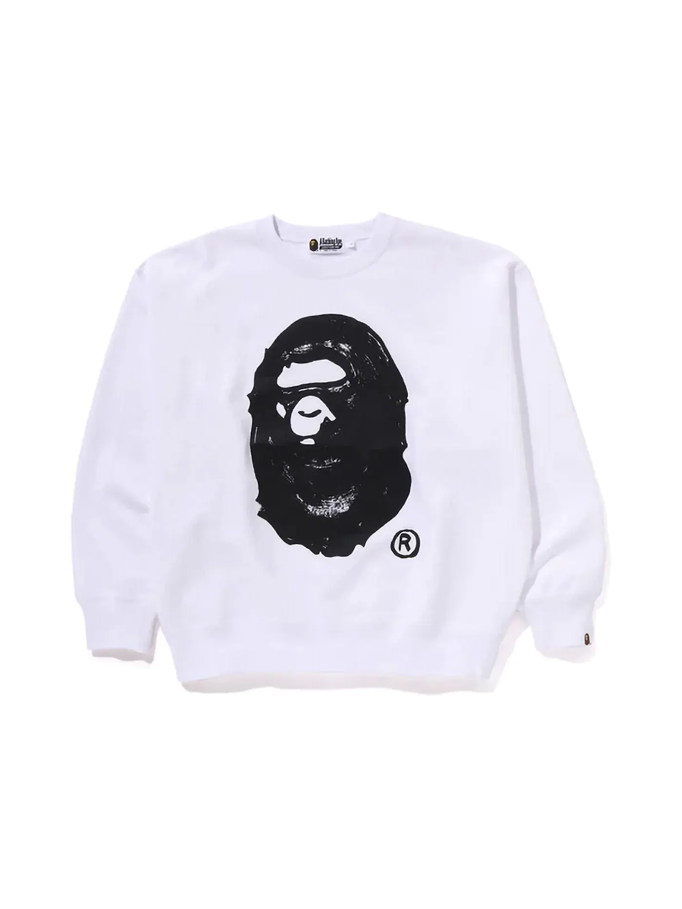 Мужской свитшот с принтом BAPE x Joshua Vides Ape Head Crewneck BAPE — изображение 1 из 2, белый