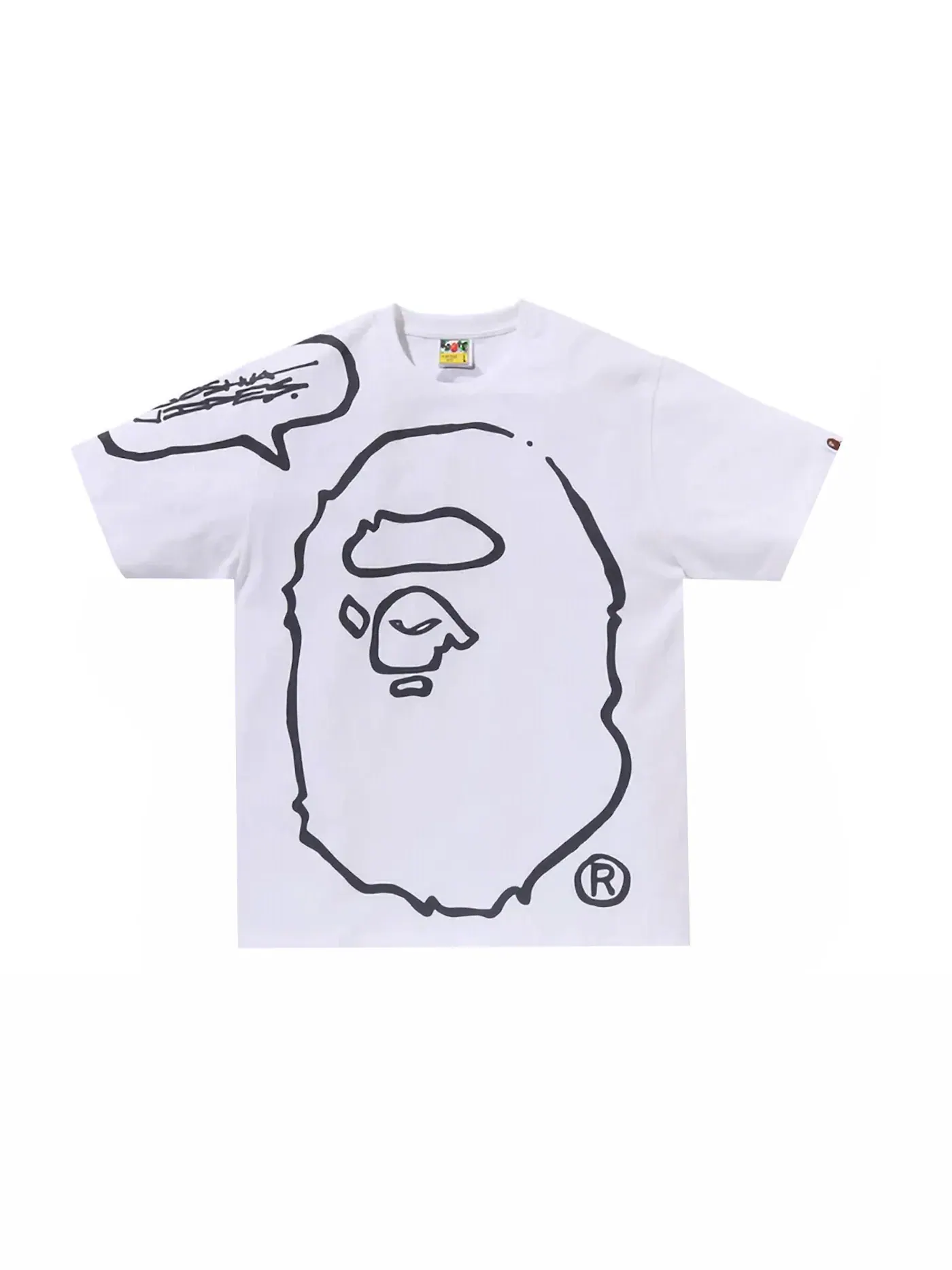 Мужская футболка с принтом BAPE x Joshua Vides Ape Head Tee BAPE — изображение 1 из 2, белый