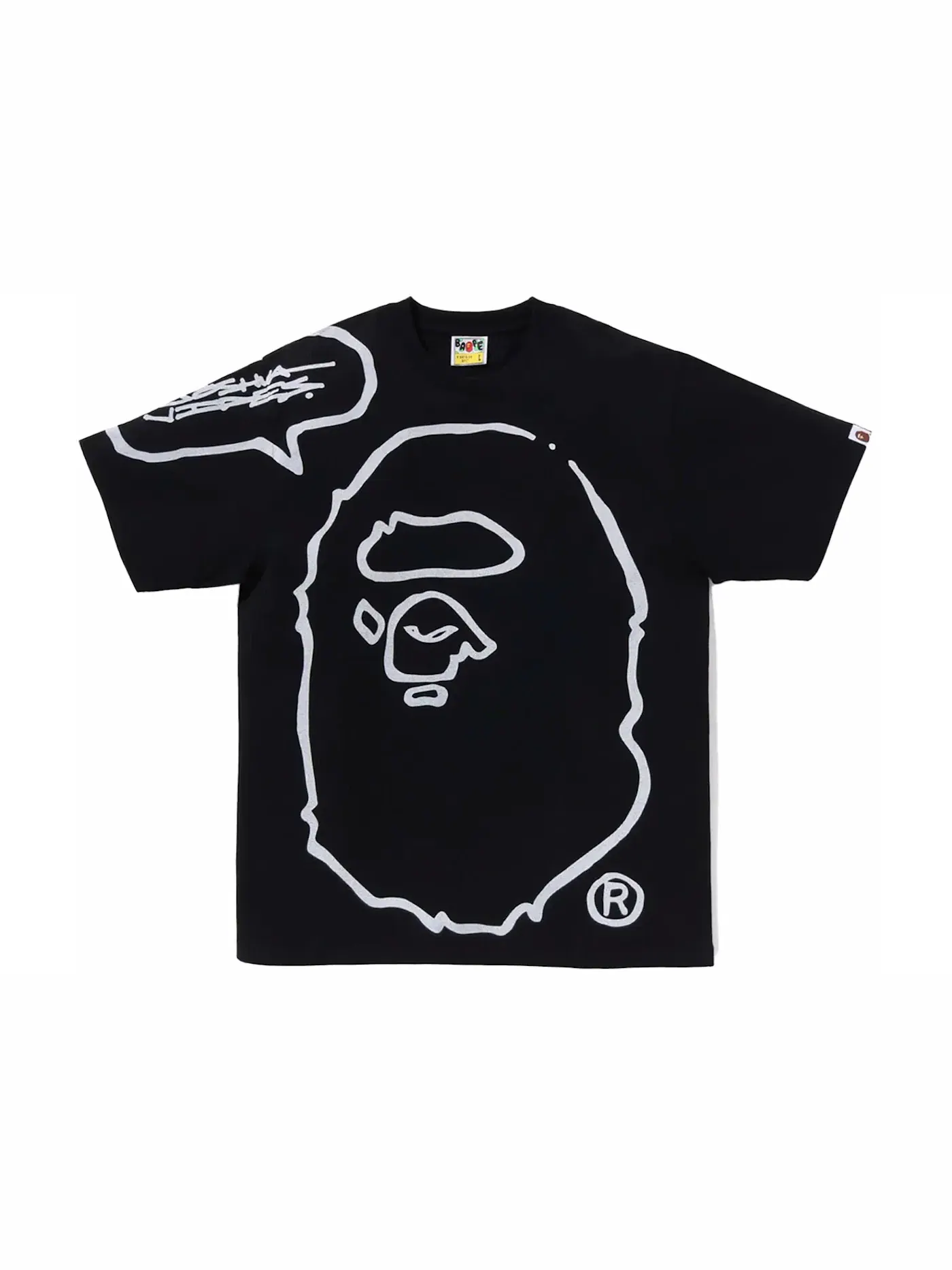 Мужская футболка с принтом Ape Head Tee BAPE — изображение 1 из 2, черный