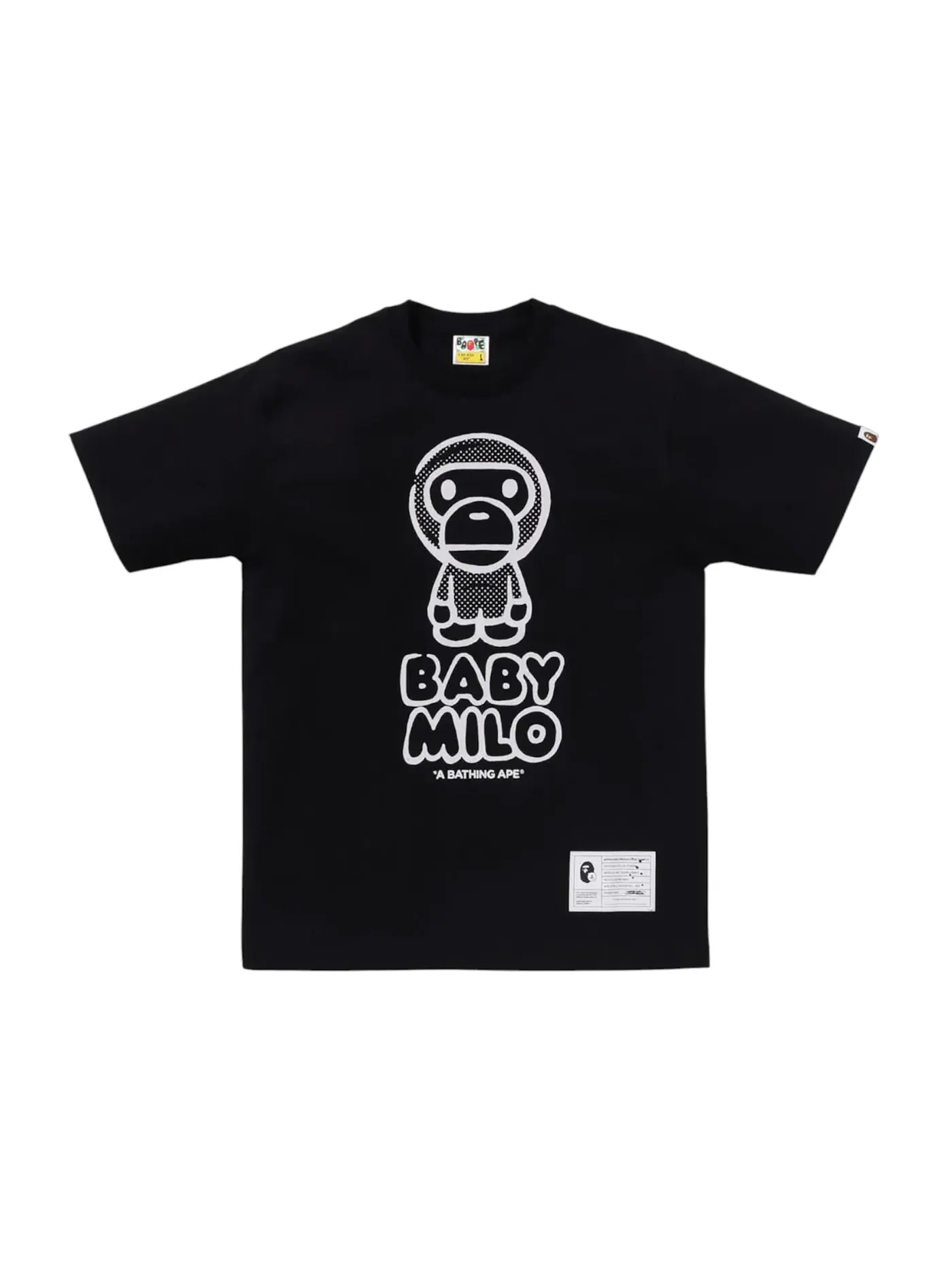 Мужская футболка с принтом BAPE x Joshua Vides Baby Milo Tee BAPE — изображение 1 из 1, черный
