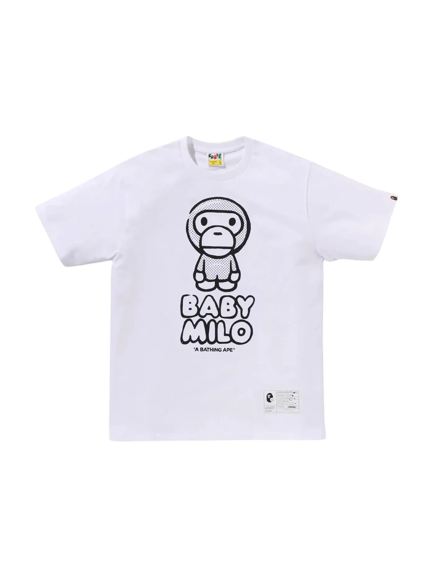 Мужская футболка с принтом BAPE x Joshua Vides Baby Milo Tee BAPE — изображение 1 из 1, белый