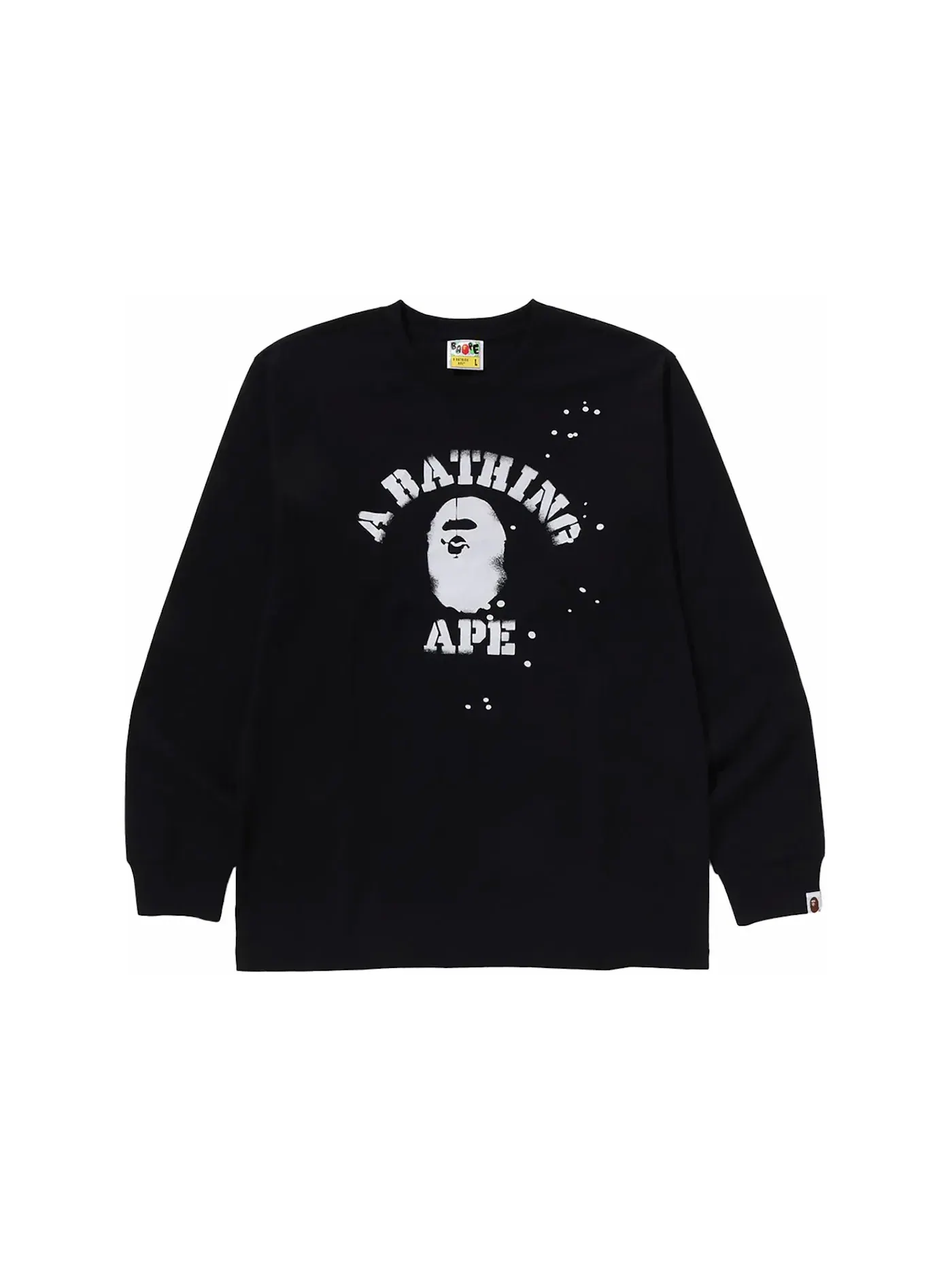 Мужская футболка с длинным рукавом BAPE x Joshua Vides College L/S Tee BAPE — изображение 1 из 1, черный
