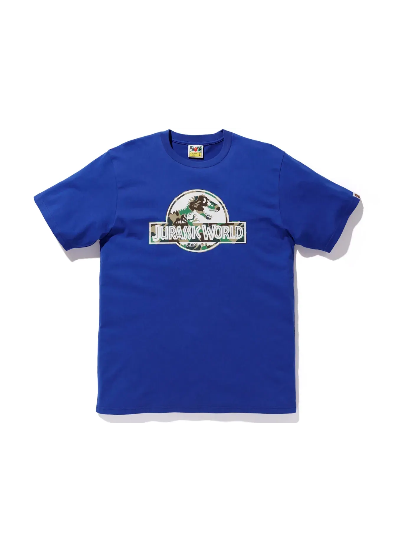 Мужская футболка с принтом BAPE x Jurassic World Logo Tee BAPE — изображение 1 из 1, синий