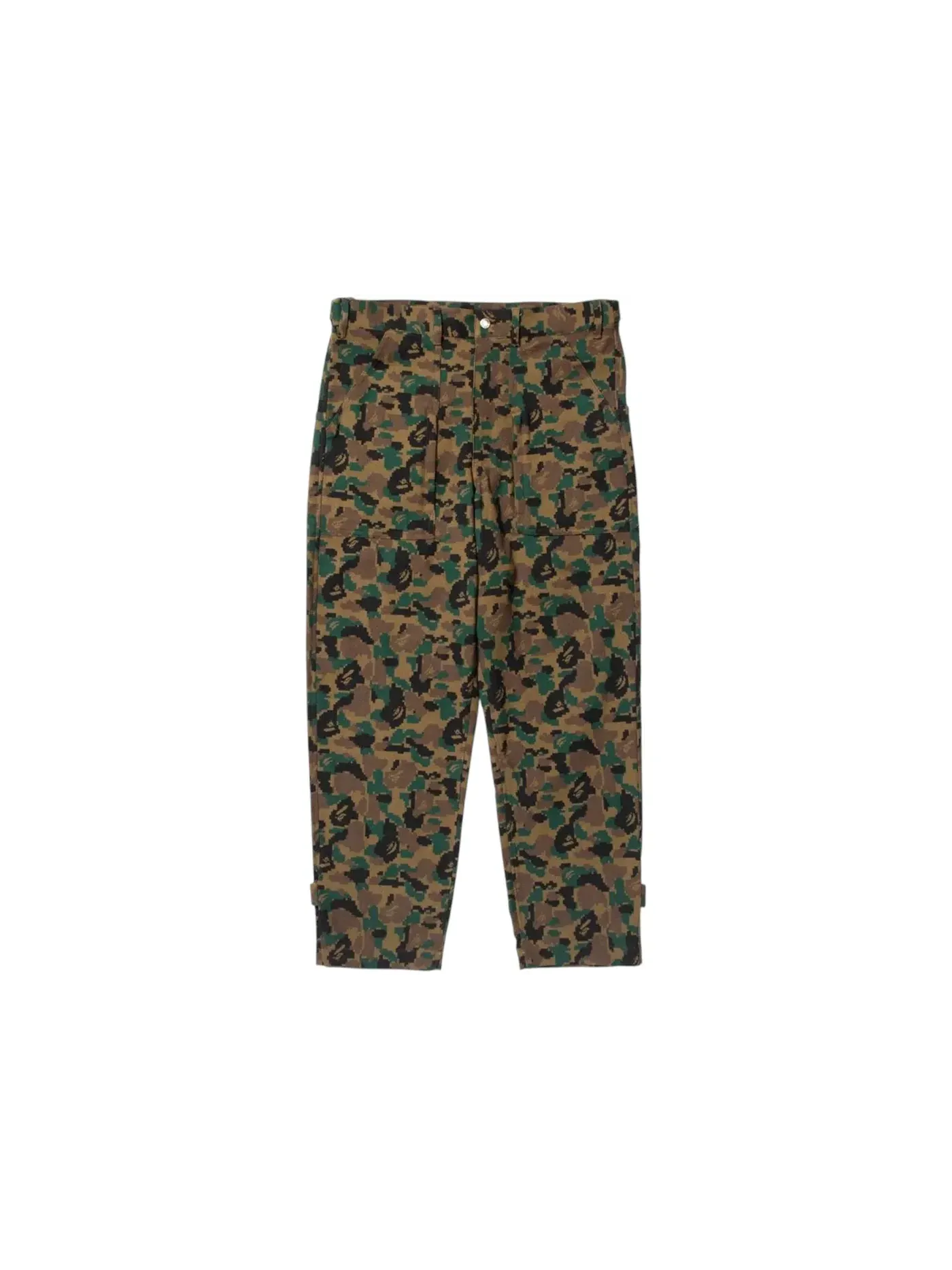 Мужские брюки с камуфляжным принтом BAPE x Kazuki Kuraishi Pixelate Camo Tactical Pants — изображение 1 из 1, зеленый
