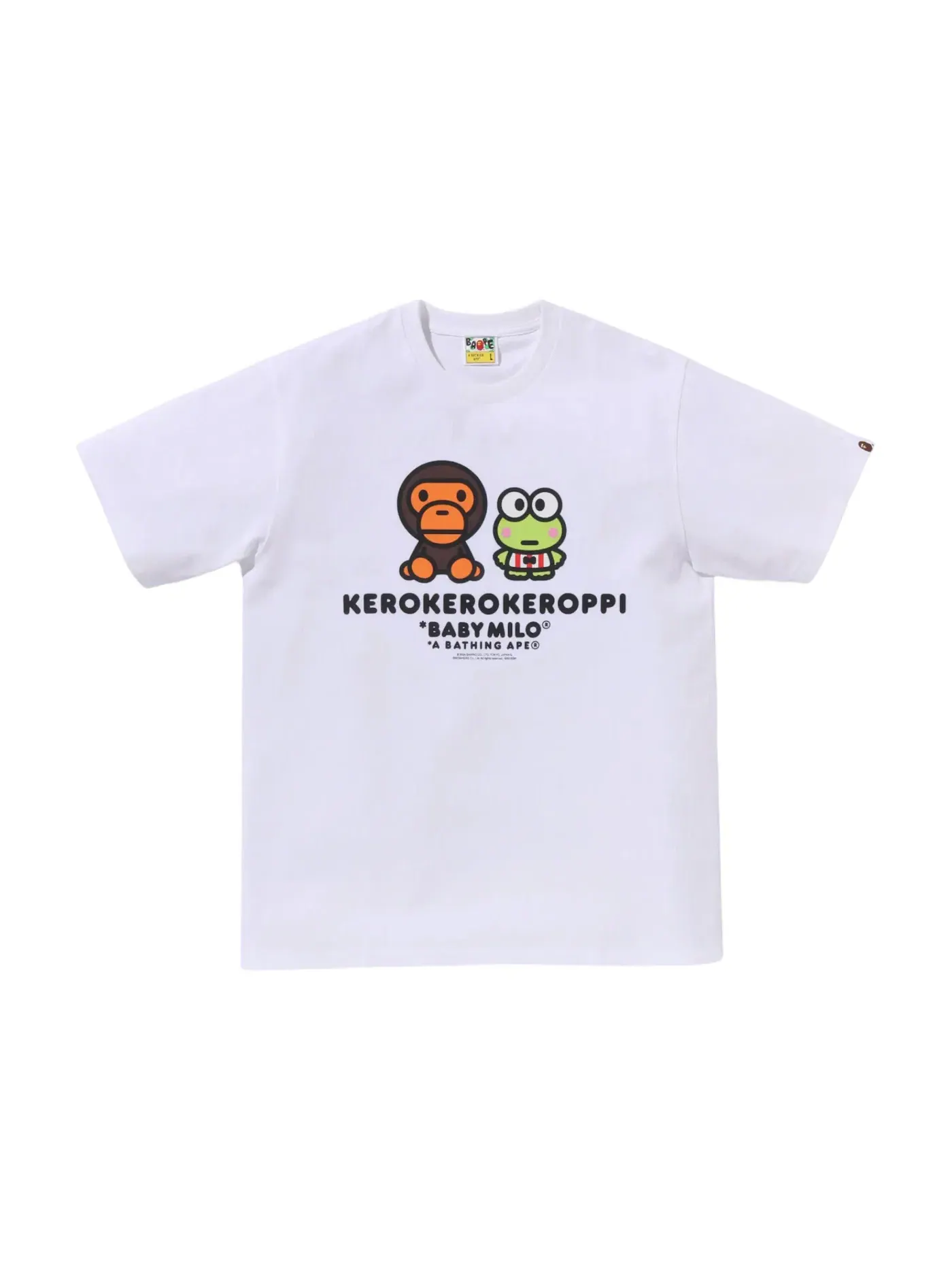 Мужская футболка с принтом BAPE x KeroKeroKeroppi Baby Milo Tee — изображение 1 из 1, белый