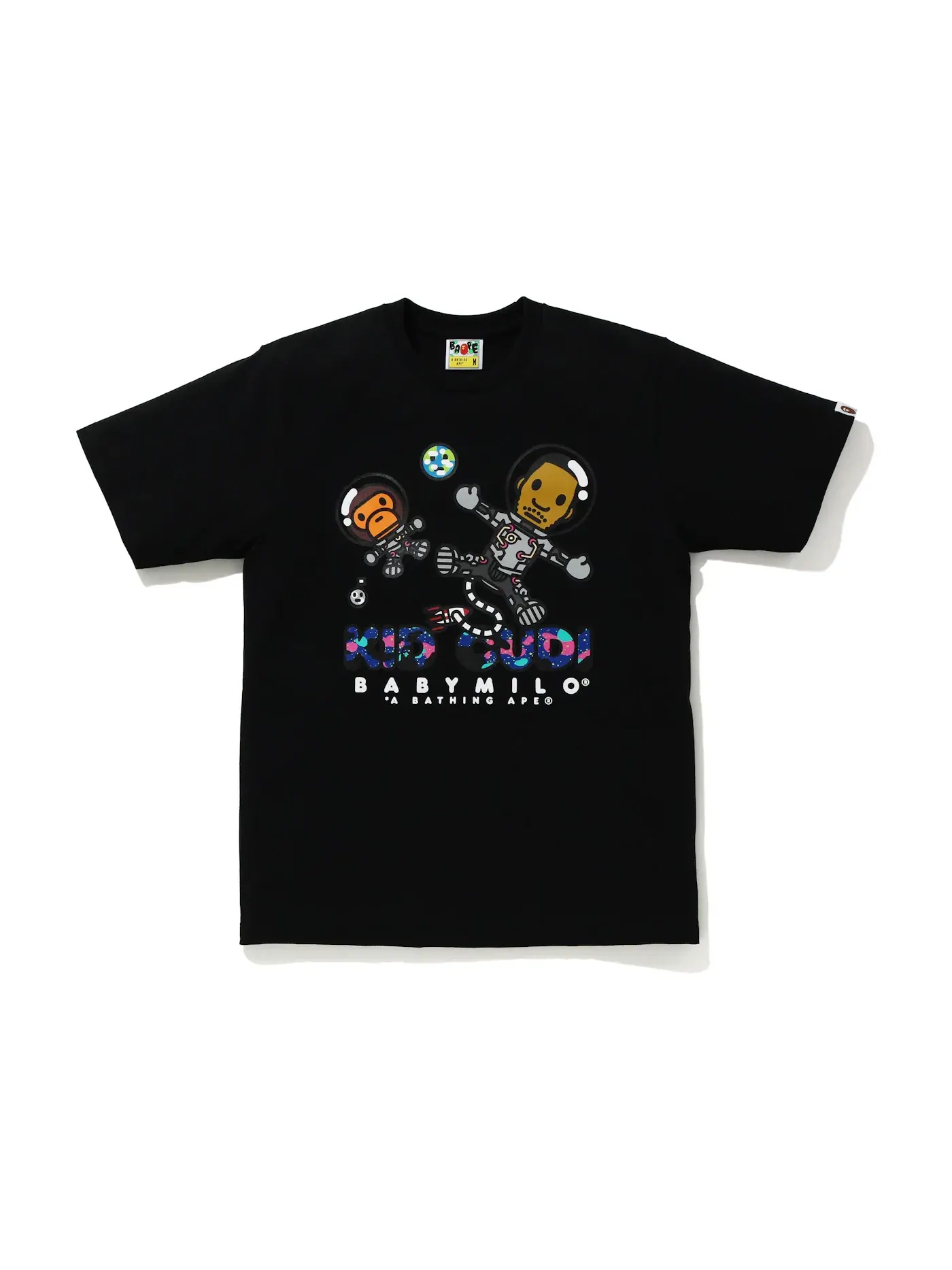 Мужская футболка с принтом BAPE x Kid Cudi Baby Milo Moon Man Tee BAPE — изображение 1 из 1, черный