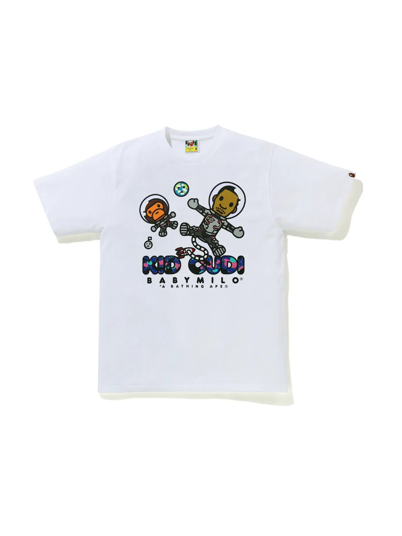 Мужская футболка с принтом BAPE x Kid Cudi Baby Milo Moon Man Tee BAPE — изображение 1 из 2, белый