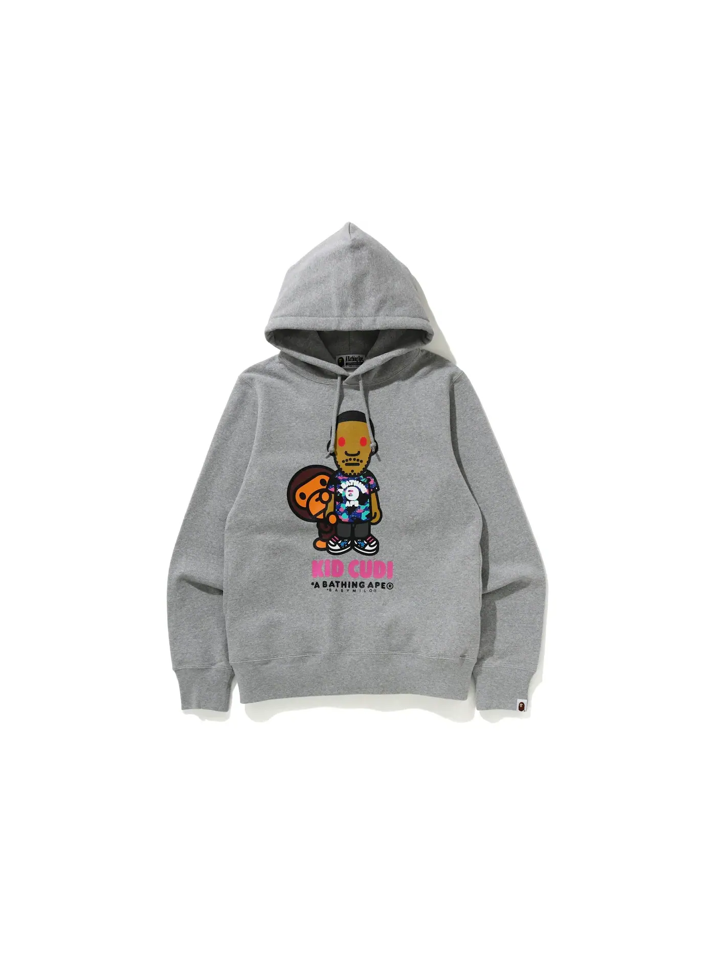 Мужской пуловер с капюшоном BAPE x Kid Cudi Baby Milo — изображение 1 из 2, серый