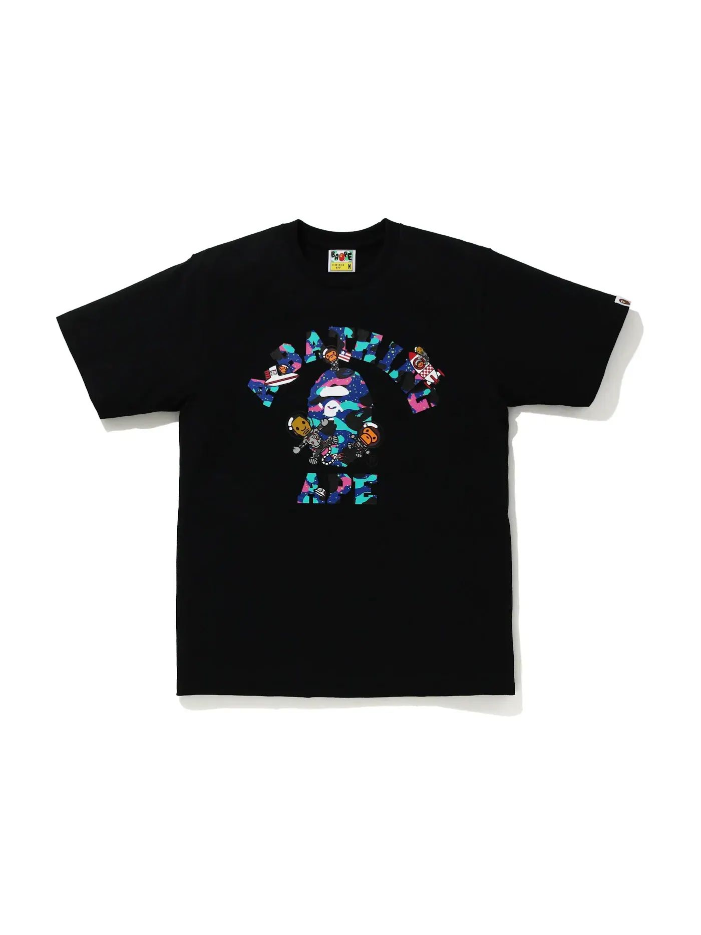Мужская футболка BAPE College Moon Man Tee — изображение 1 из 2, черный