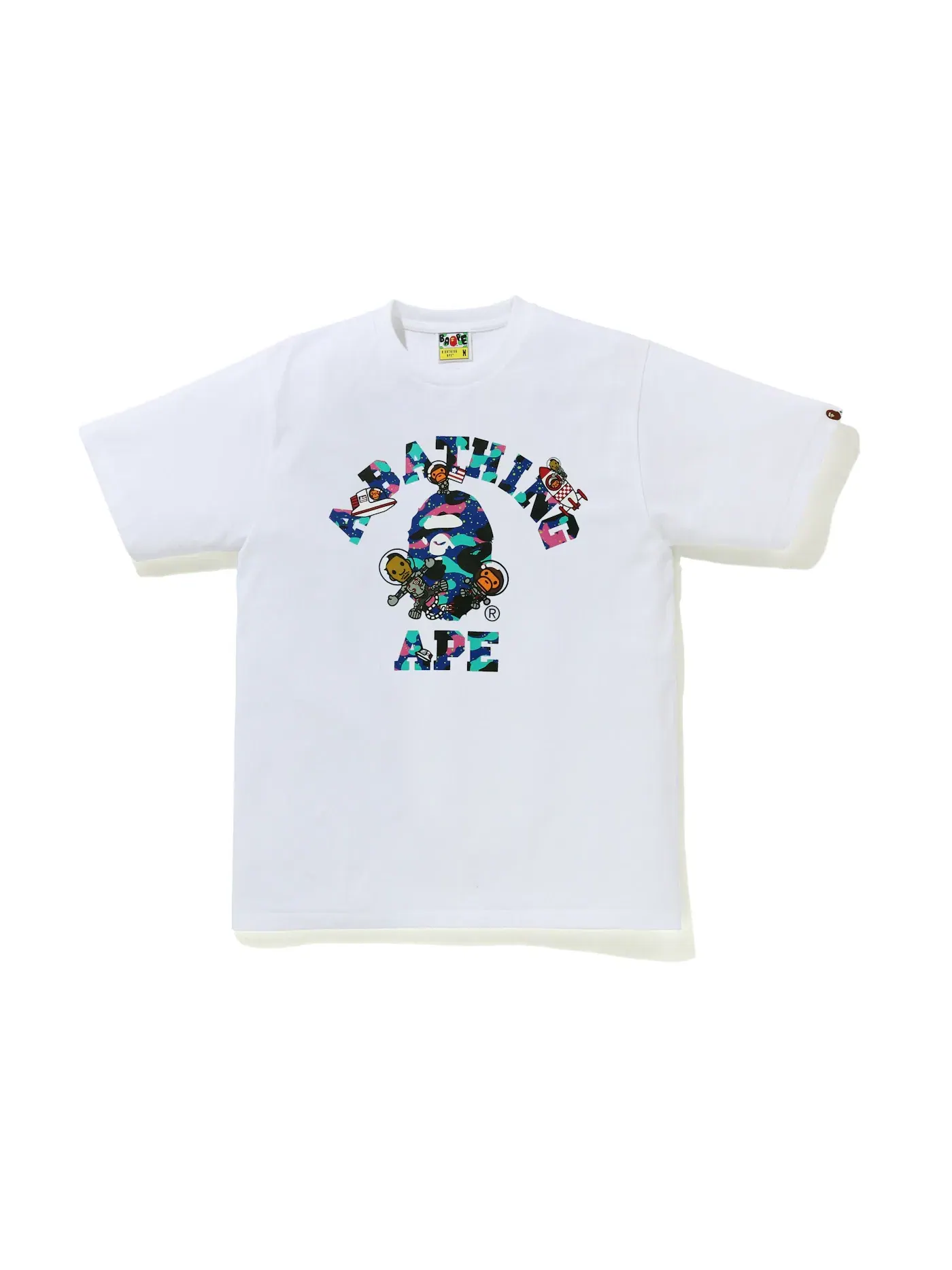 Мужская футболка с принтом BAPE x Kid Cudi College Moon Man Tee BAPE — изображение 1 из 2, белый