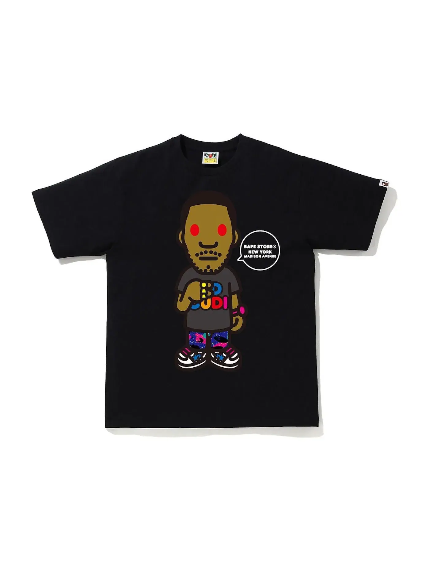 Мужская футболка с принтом BAPE x Kid Cudi Milo Kid Cudi Tee BAPE — изображение 1 из 2, черный