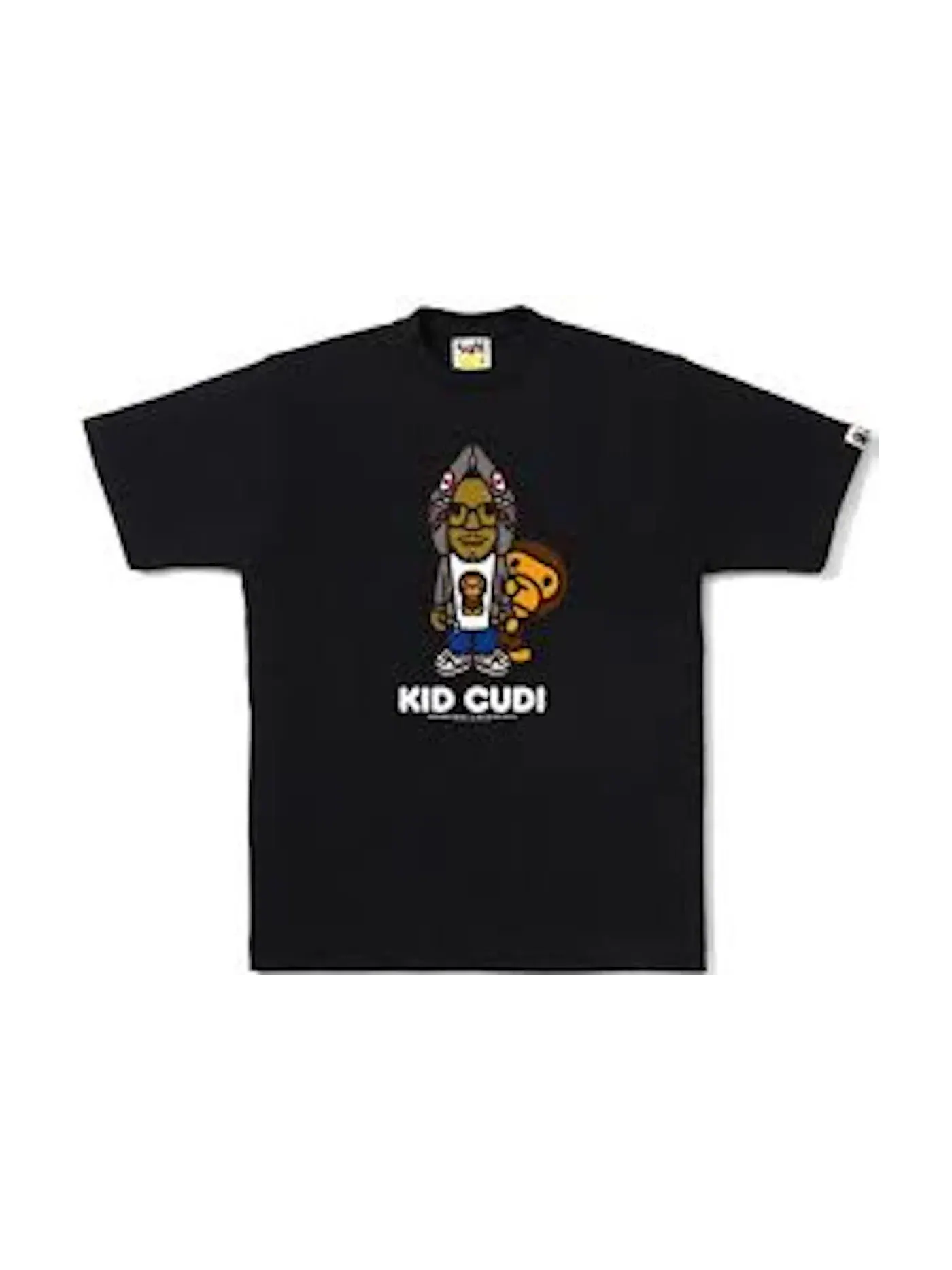 Мужская футболка с принтом BAPE x Kid Cudi Shark Hoodie Tee BAPE — изображение 1 из 1, черный/серый