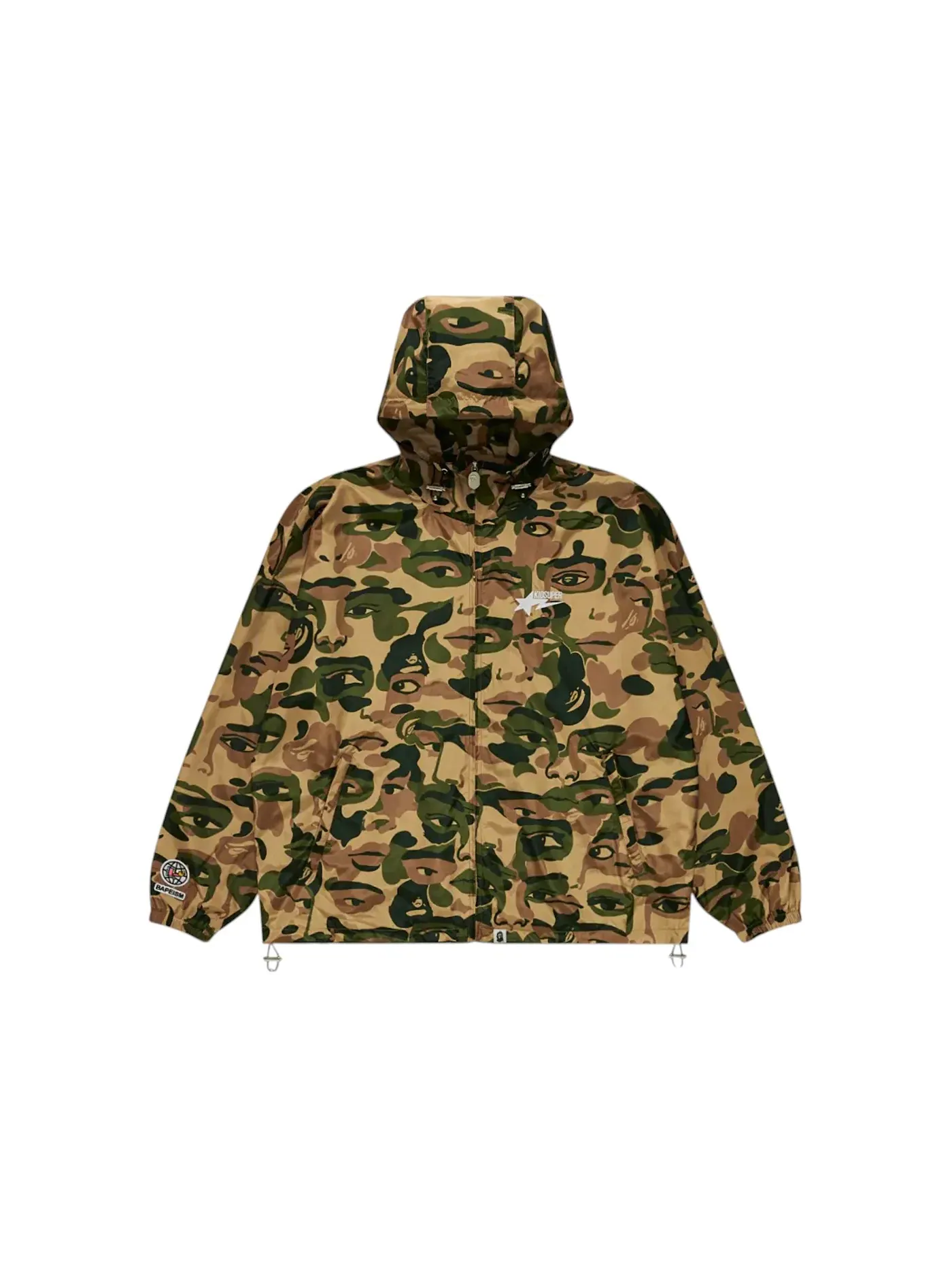 Мужская легкая куртка с камуфляжным принтом BAPE x KidSuper Camo Lightweight Jacket — изображение 1 из 1, зеленый