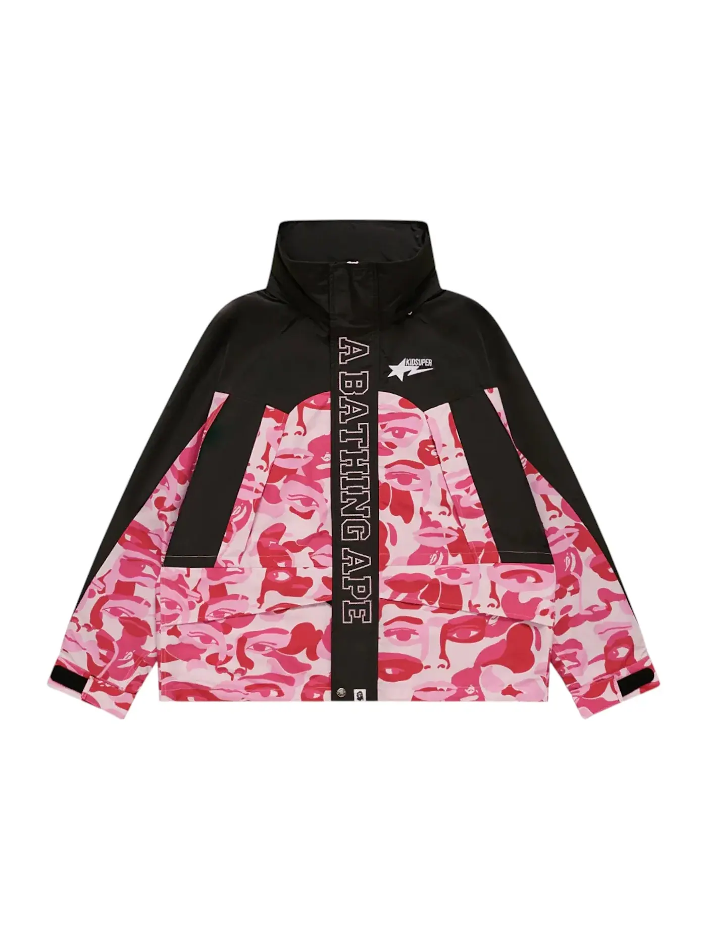Мужская куртка-сноуборд с камуфляжным принтом BAPE — изображение 1 из 1, розовый