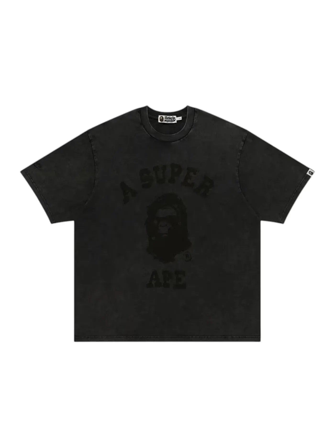 Мужская футболка с принтом BAPE x KidSuper Garment Dye College Logo Tee — изображение 1 из 1, черный