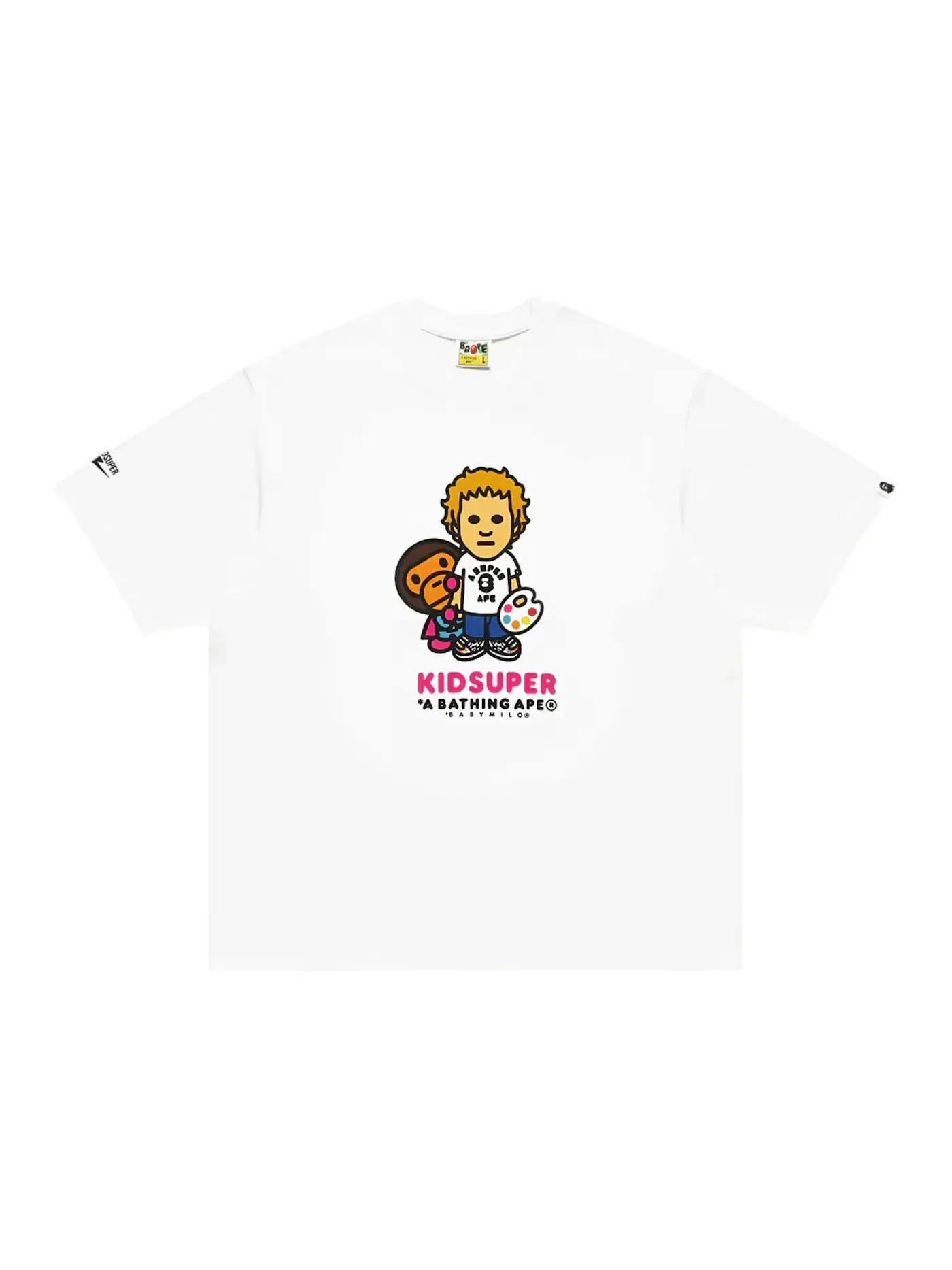 Мужская футболка с принтом BAPE x KidSuper Colm & Baby Milo Tee — изображение 1 из 1, белый