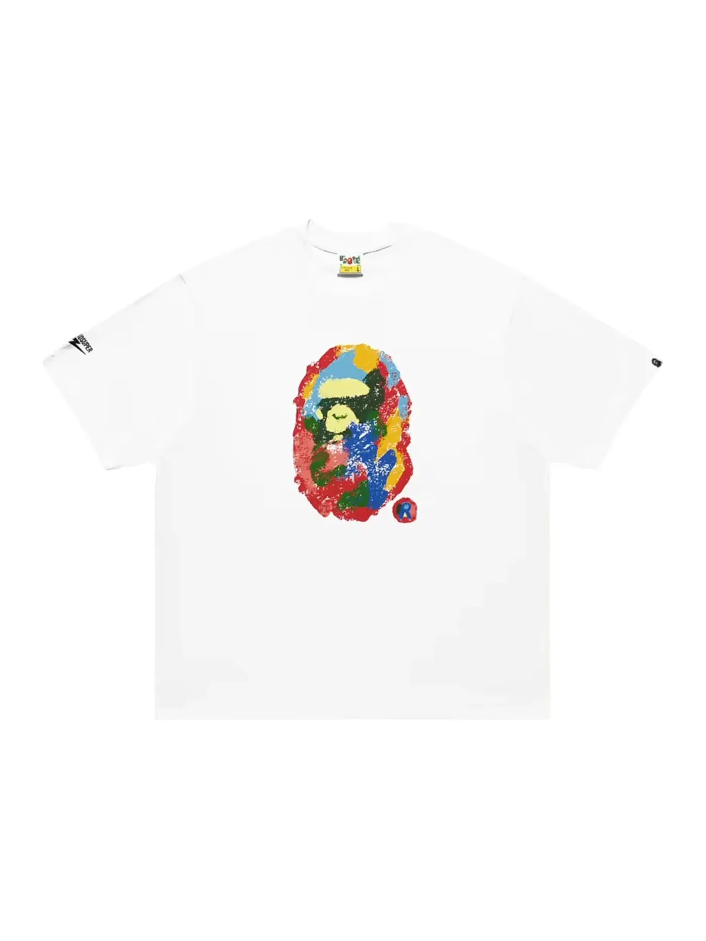 Мужская футболка с принтом Painting Ape Head BAPE — изображение 1 из 1, белый
